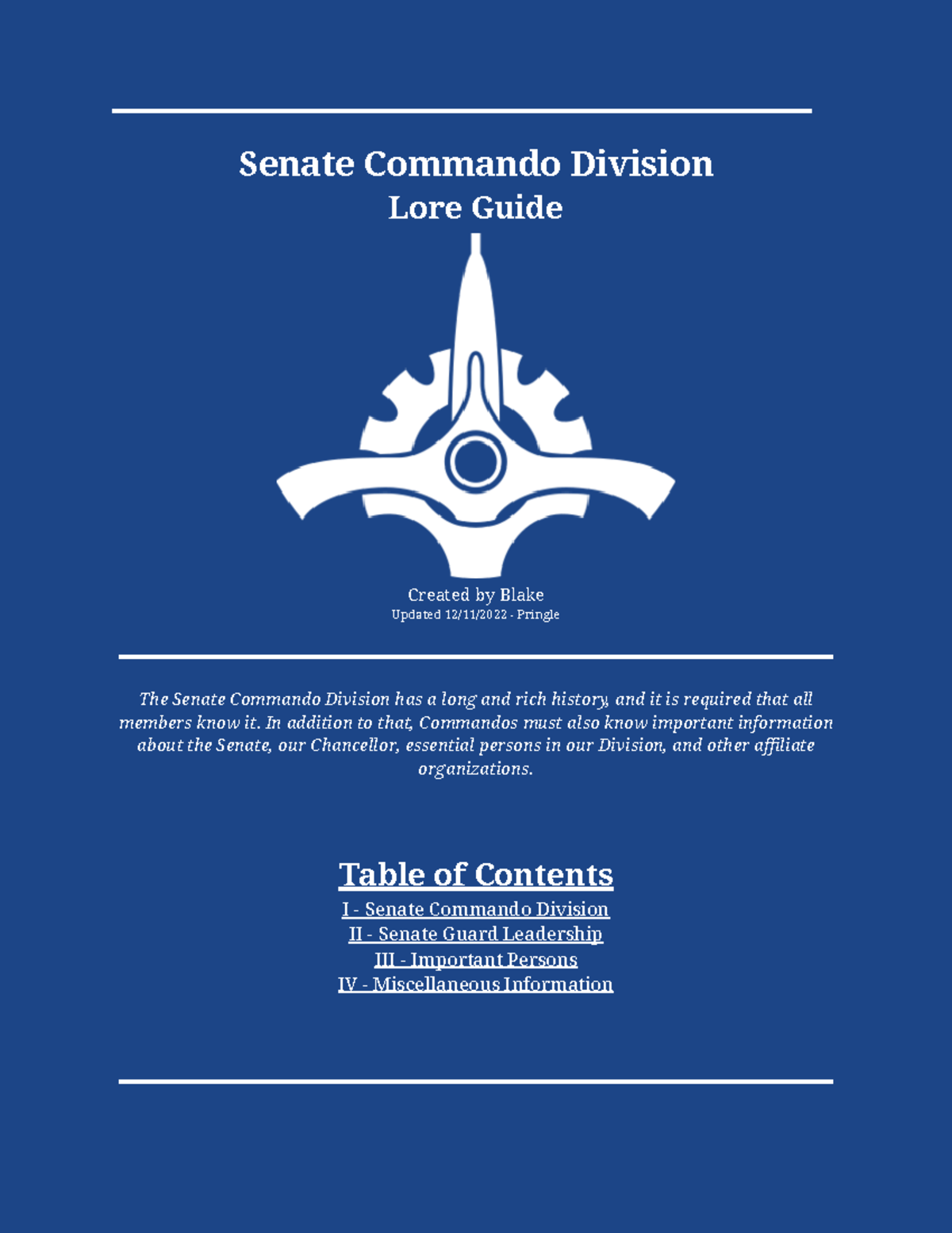Senate Commando Division Lore Guide 2.0: History & Key Figures - Studocu