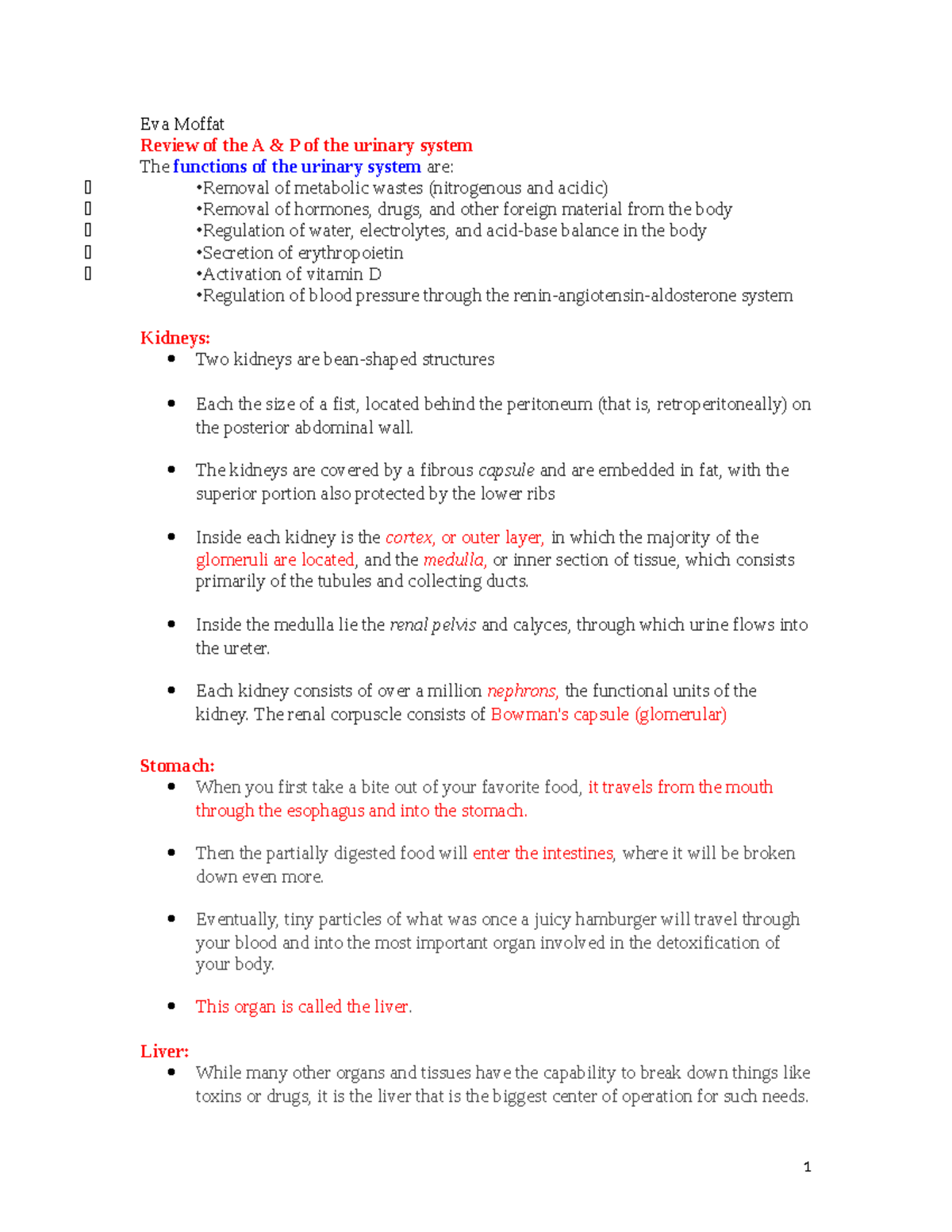 Exam 5 Study Guide: Urinary System Overview and Functions - Studocu