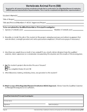 1A Student Project Checklist for Science Fair Submissions - Studocu