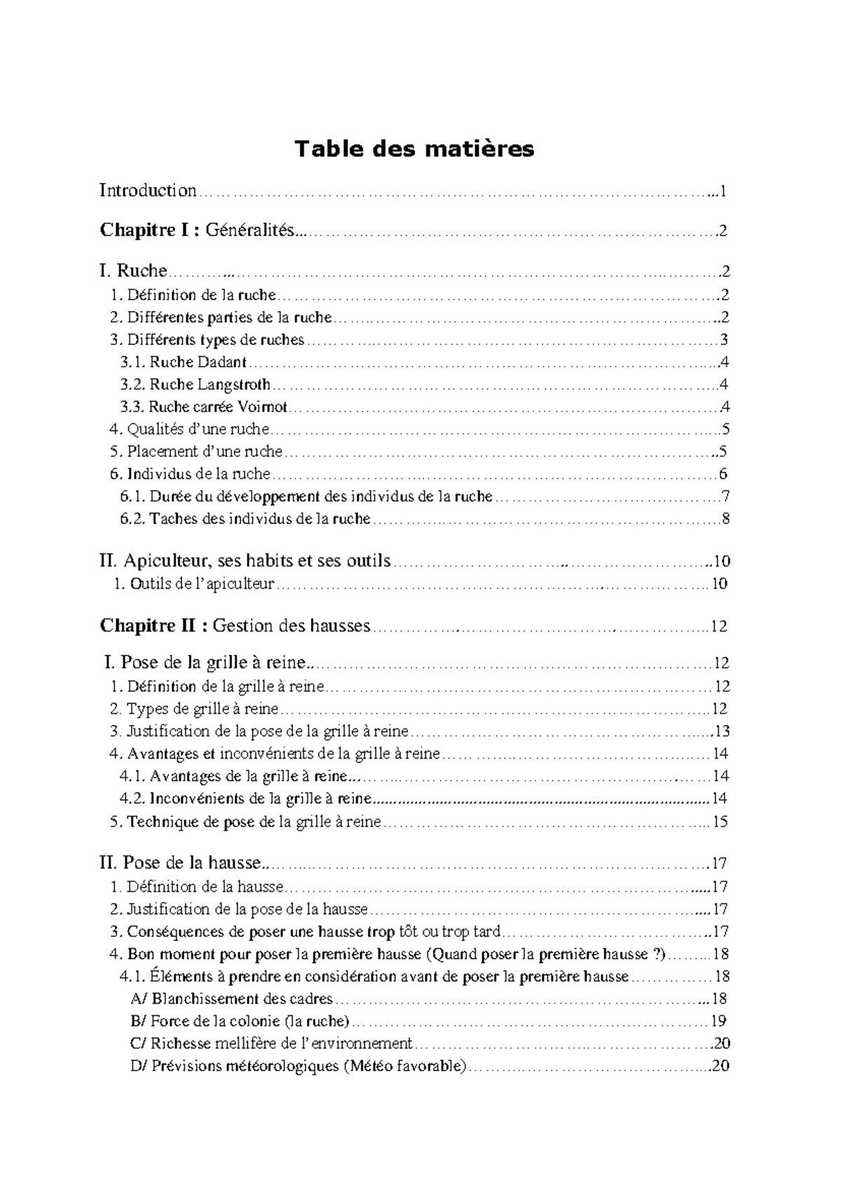 Table des matières du module - Table des matières - Studocu