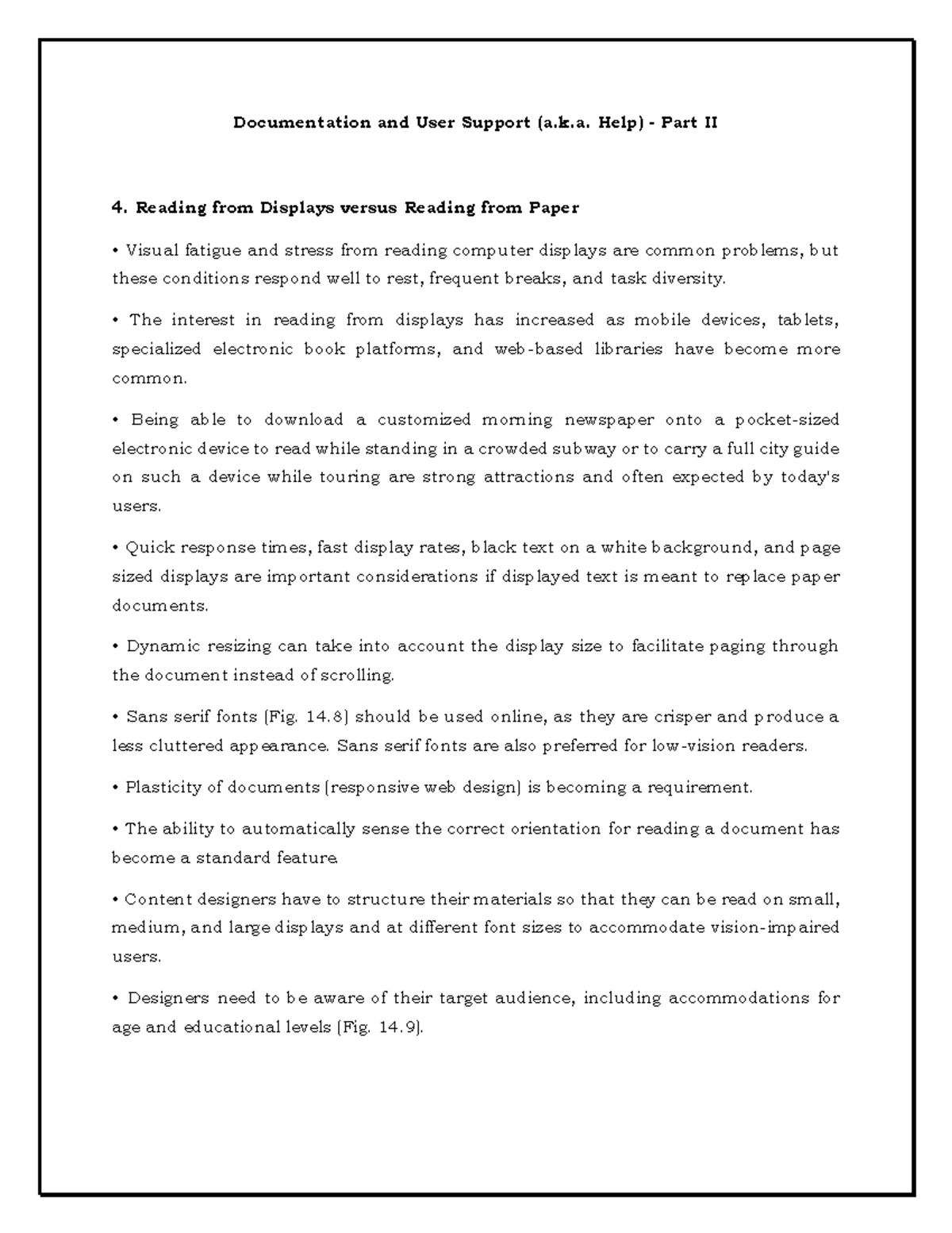 Documentation and User Support (a.k.a. Help) - Part II - Documentation ...