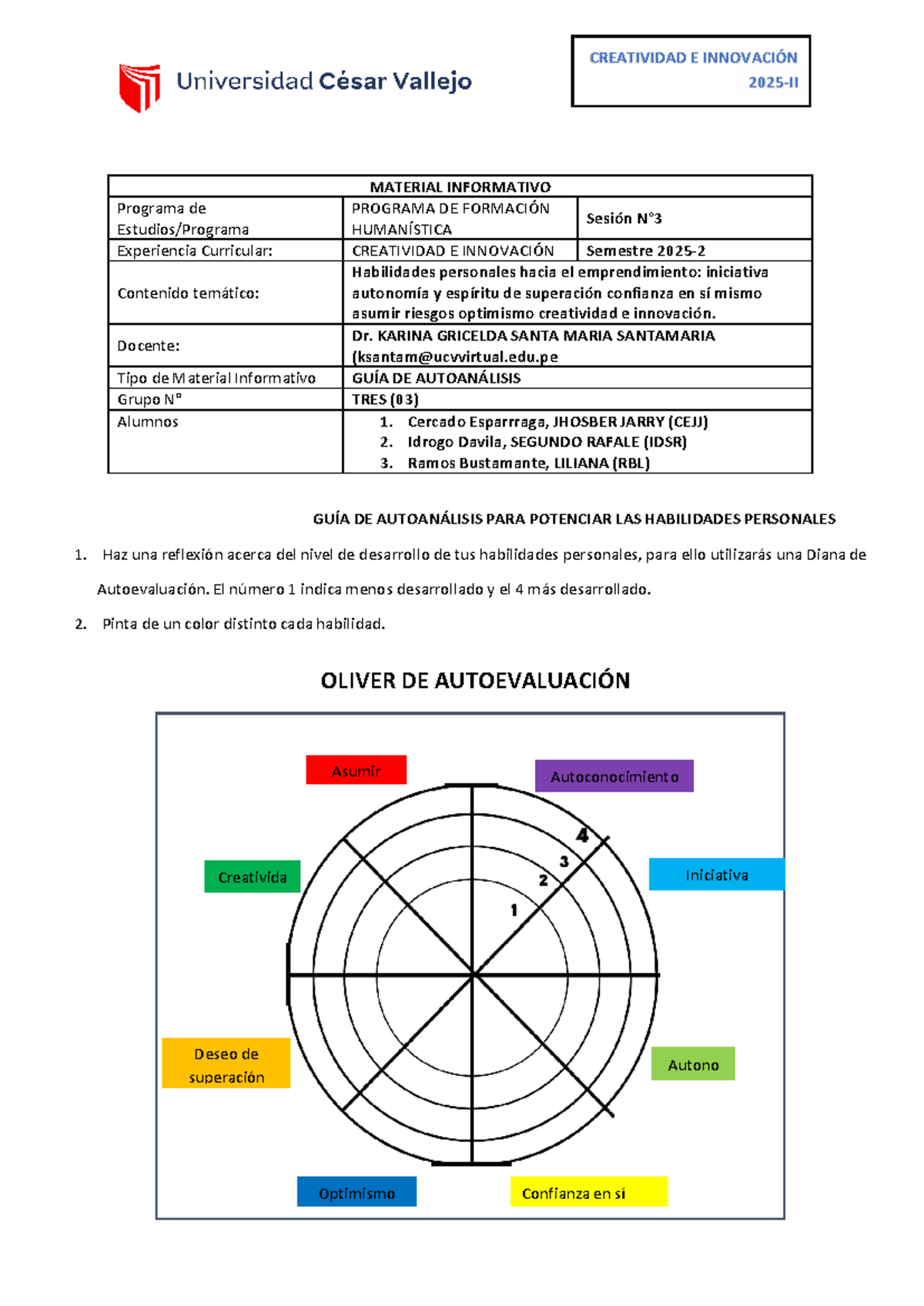S3-GUÍA DE Autoanálisis: Creatividad e Innovación en Habilidades ...