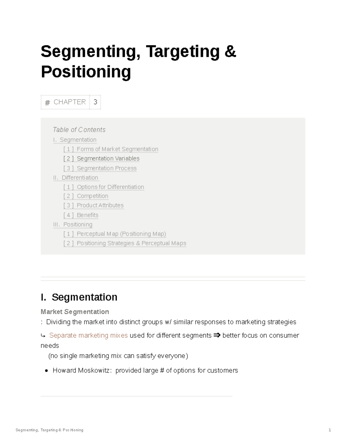 MARK 301 Segmenting, Targeting & Positioning - Segmenting, Targeting ...