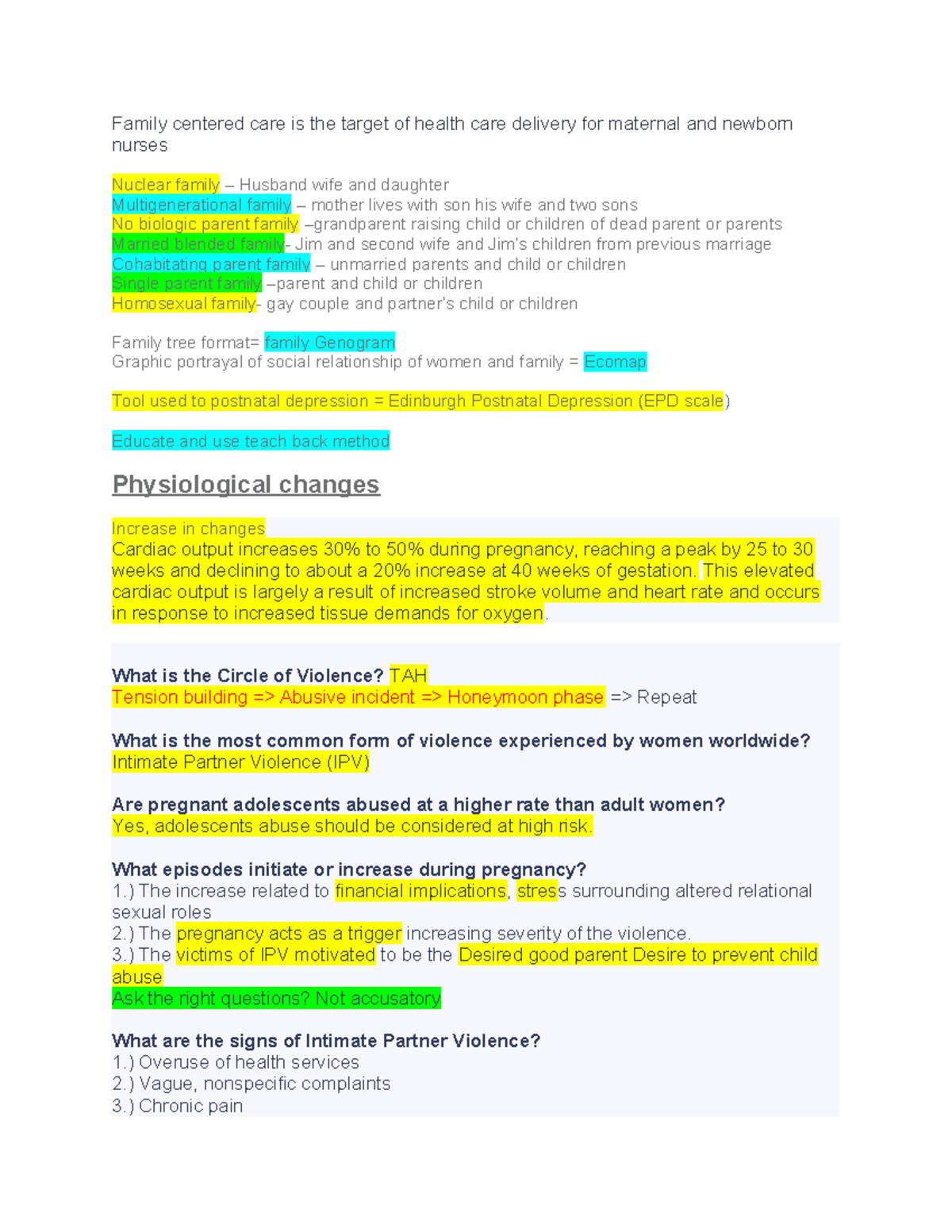 Study Guide for Exam 1: Maternal and Newborn Nursing (NUR221) - Studocu