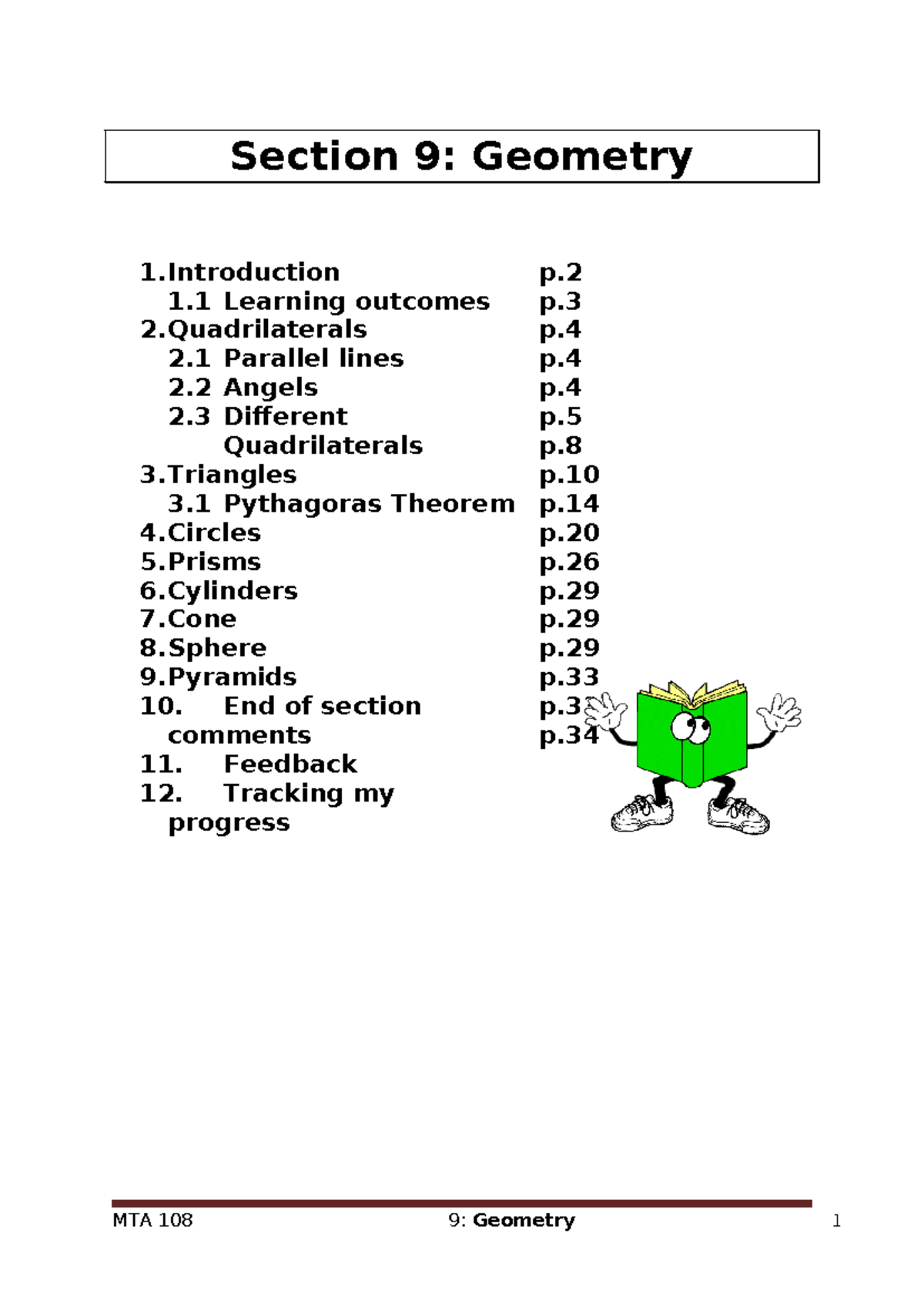 MTA 108 Section 9: Geometry - Key Concepts and Assessments - Studocu