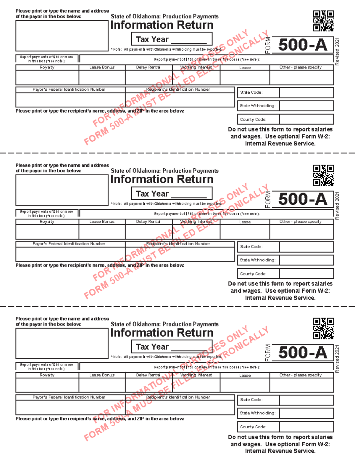 500-A - English financial - FOR INFORMATIONAL PURPOSES ONLY FORM 500-A ...