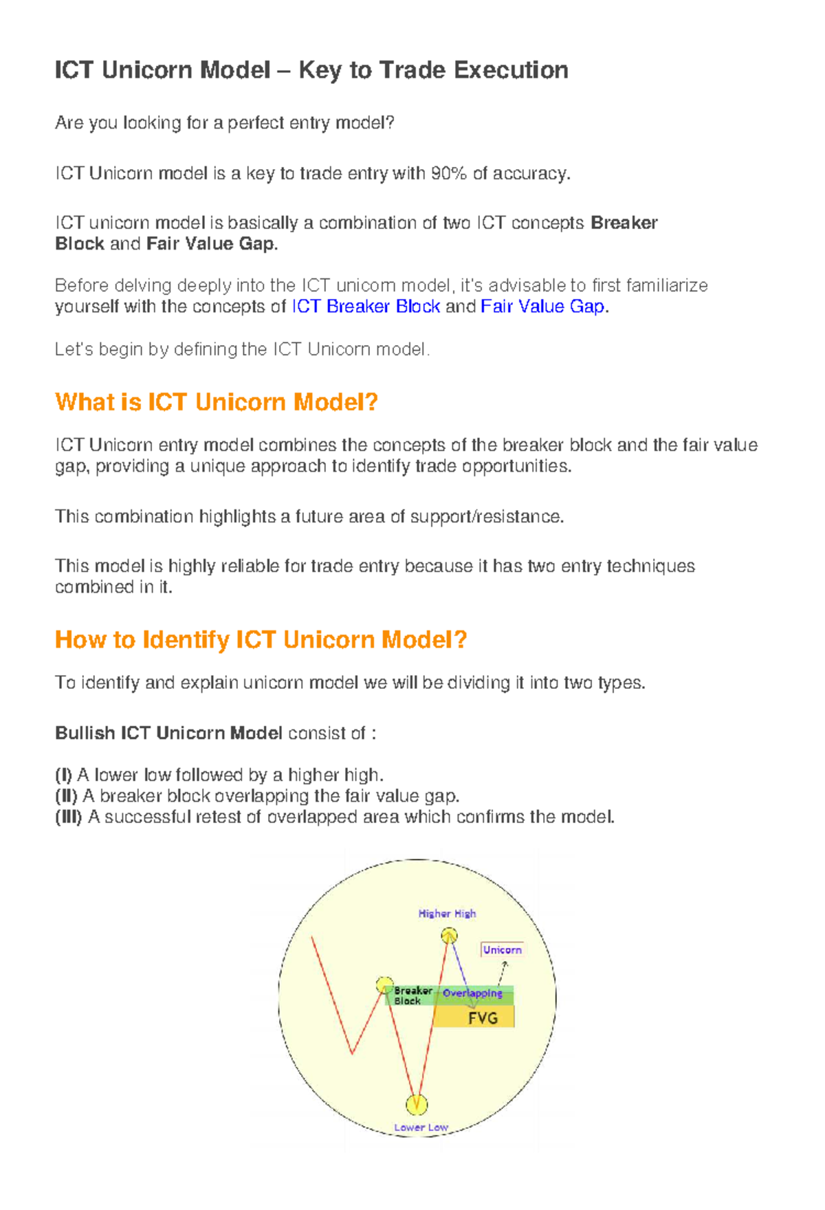 ICT Unicorn Model: Key Concepts for Trade Execution - Studeersnel