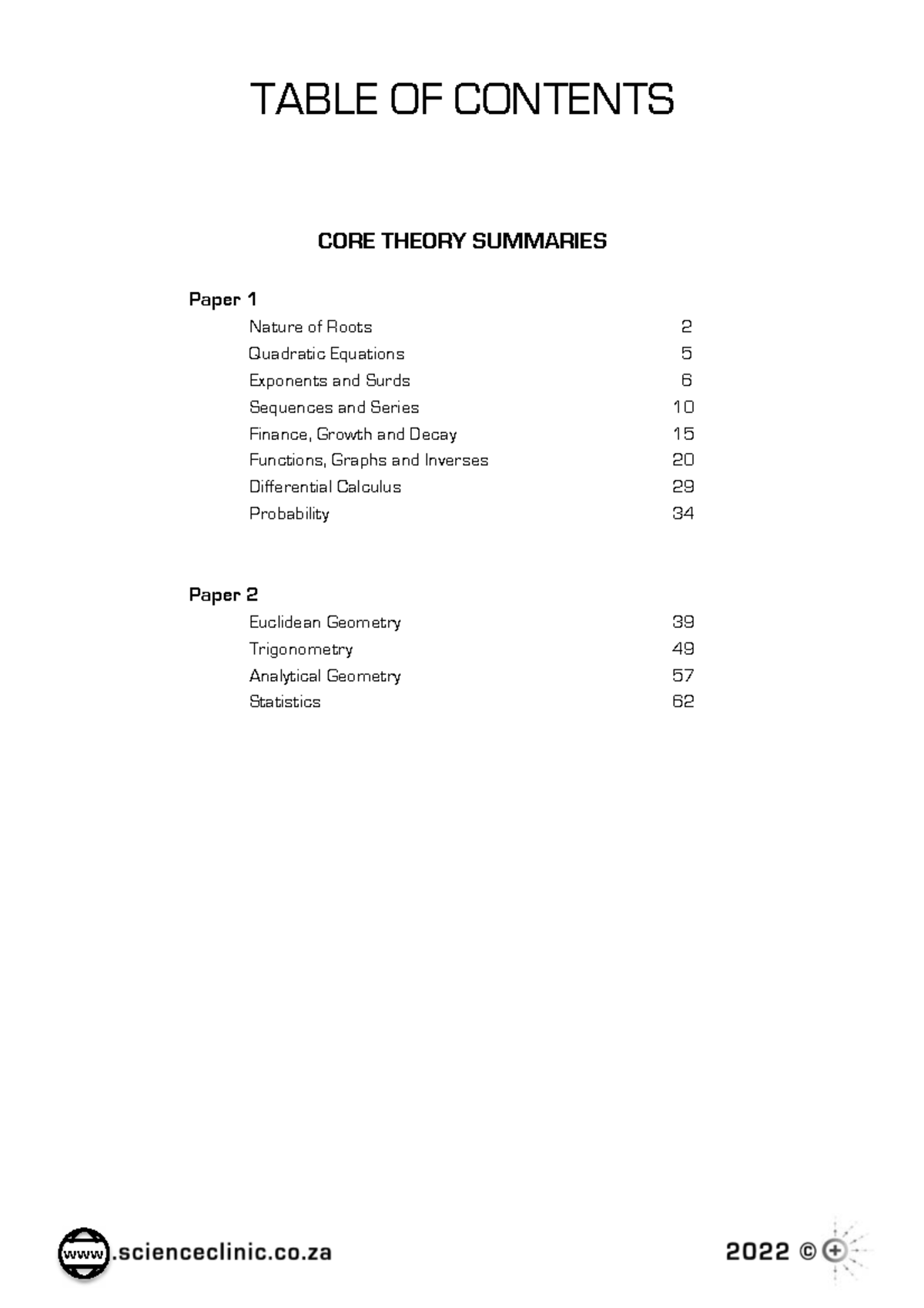 Mathematics Paper 1 Notes: Core Theory Summaries for Grade 12 - Studocu