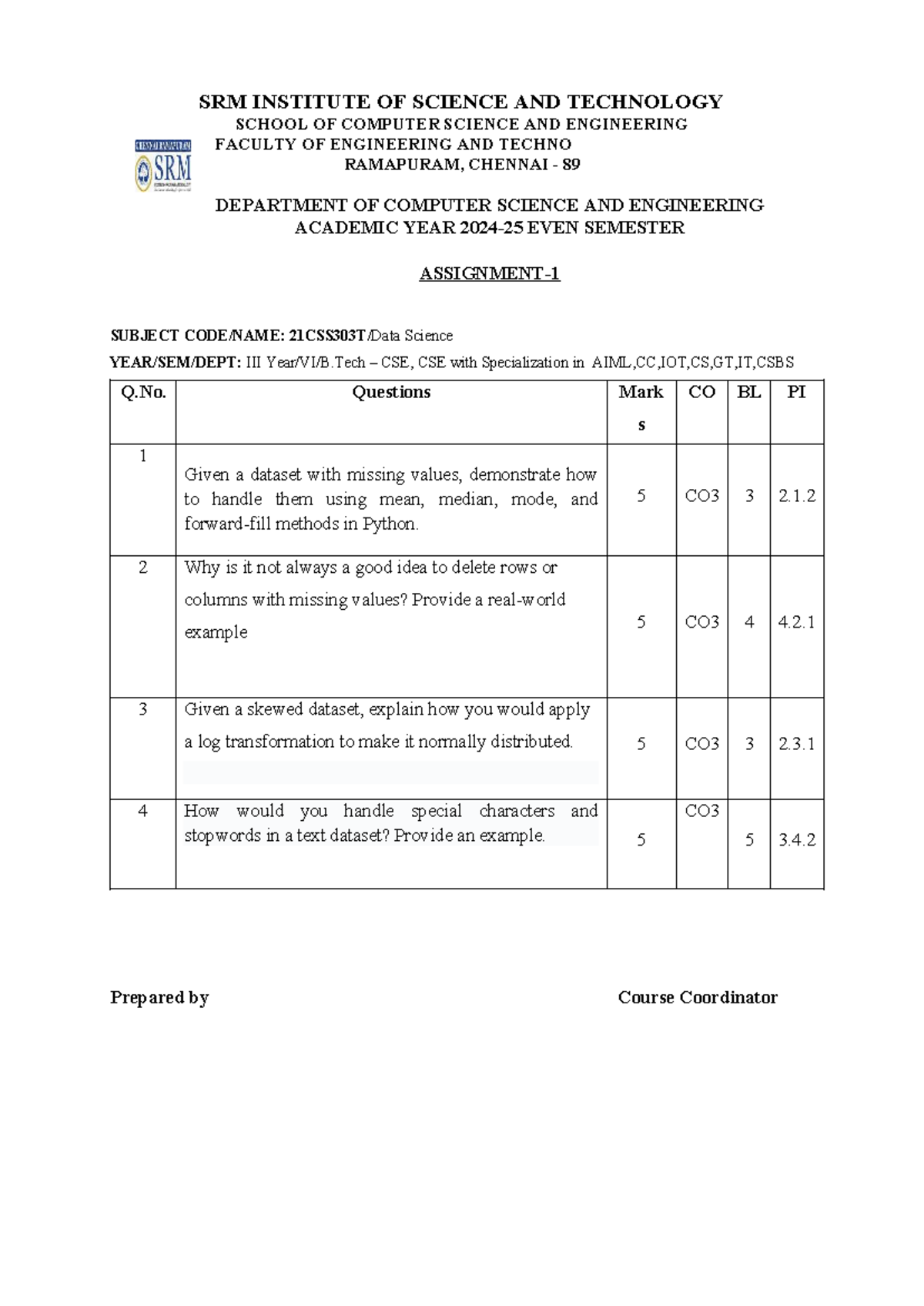 DS CSE Assignment-2: Handling Missing Values & Data Transformation ...