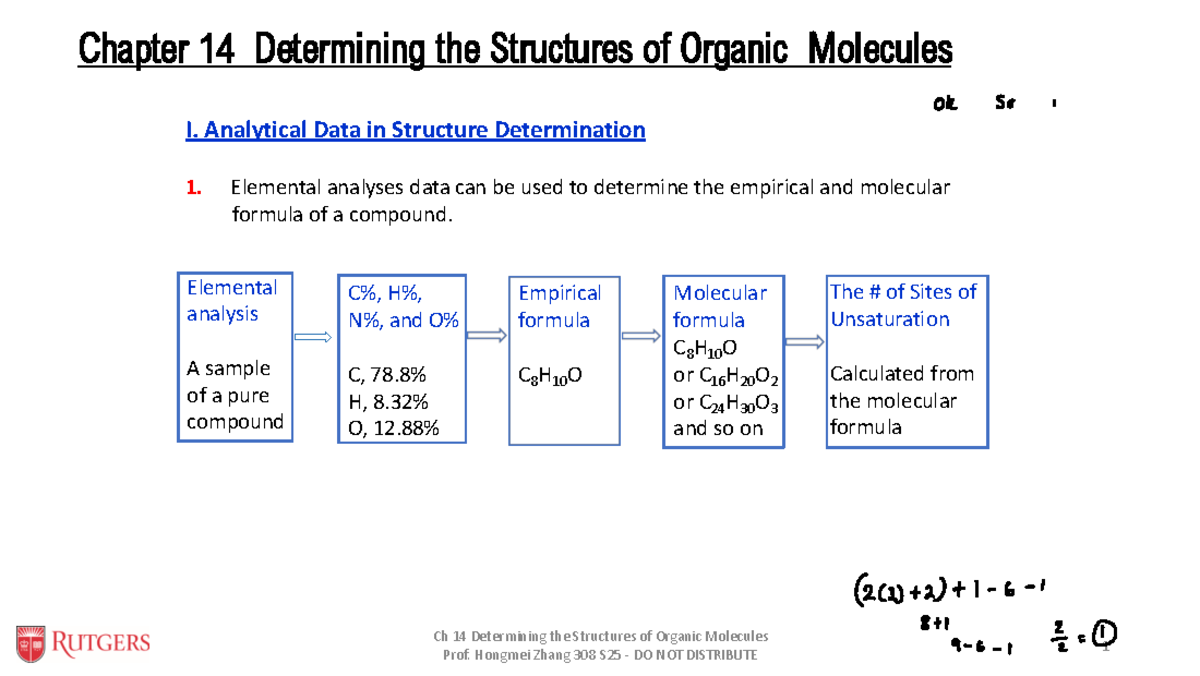 Orgochem Notes: Chapter 14 - Structure Determination Insights - Studocu