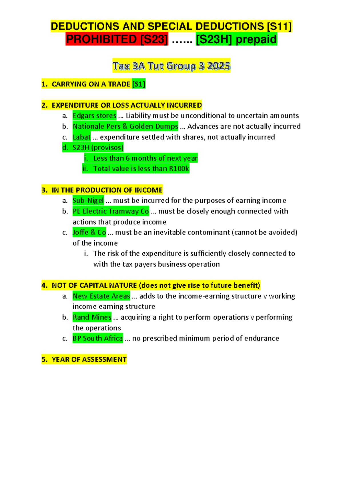 DEDUCTIONS AND SPECIAL DEDUCTIONS PROHIBITED - Deductions Definition ...