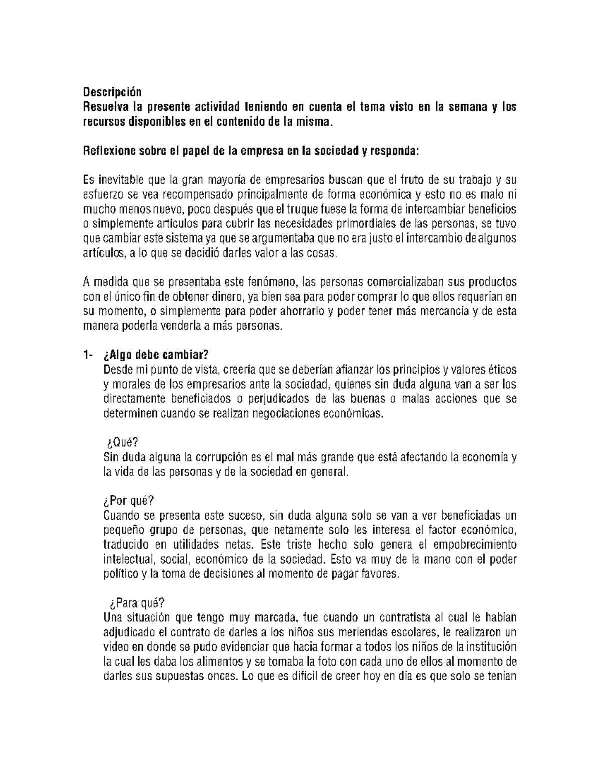 Reflexión sobre el Papel de la Empresa en la Sociedad - Ética y Valores ...