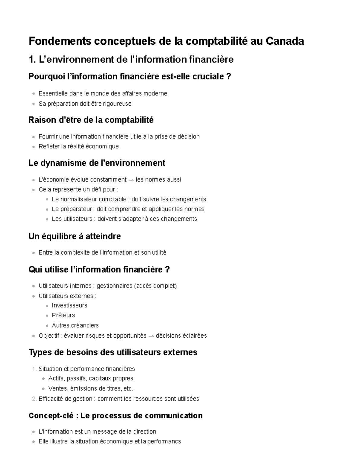 Fondements conceptuels de l’info financière - Cours CPA Canada - Studocu