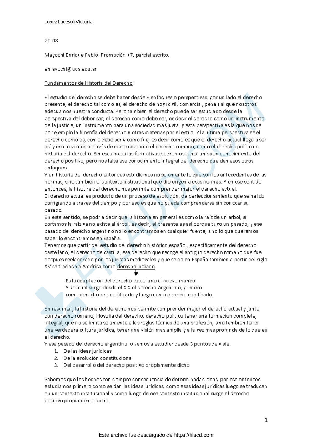 Historia del Derecho Argentino: Perspectivas y Evolución Jurídica - Document Preview