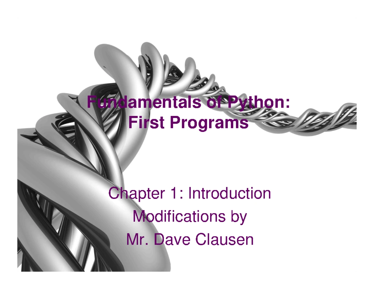 Python Ch 2 - Fundamentals of Python: First Programs Chapter 2 ...