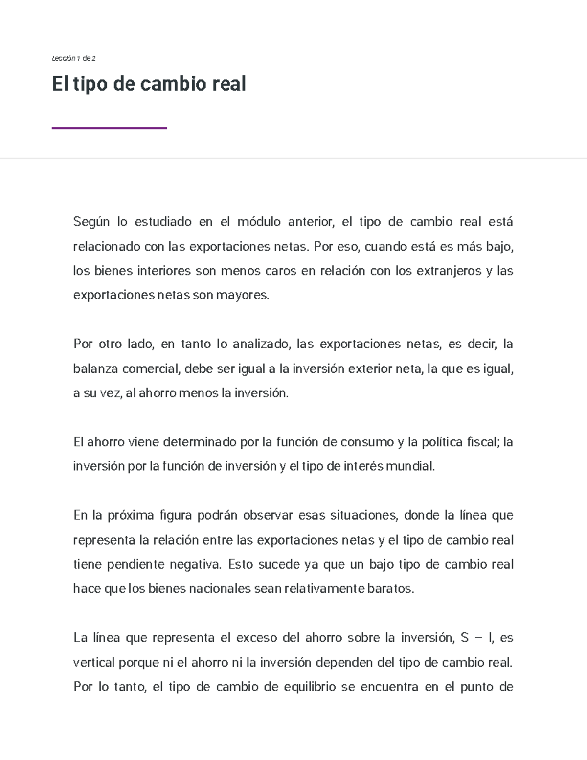 Finanzas Internacionales: Lección 1 - Tipo de Cambio Real - Studocu