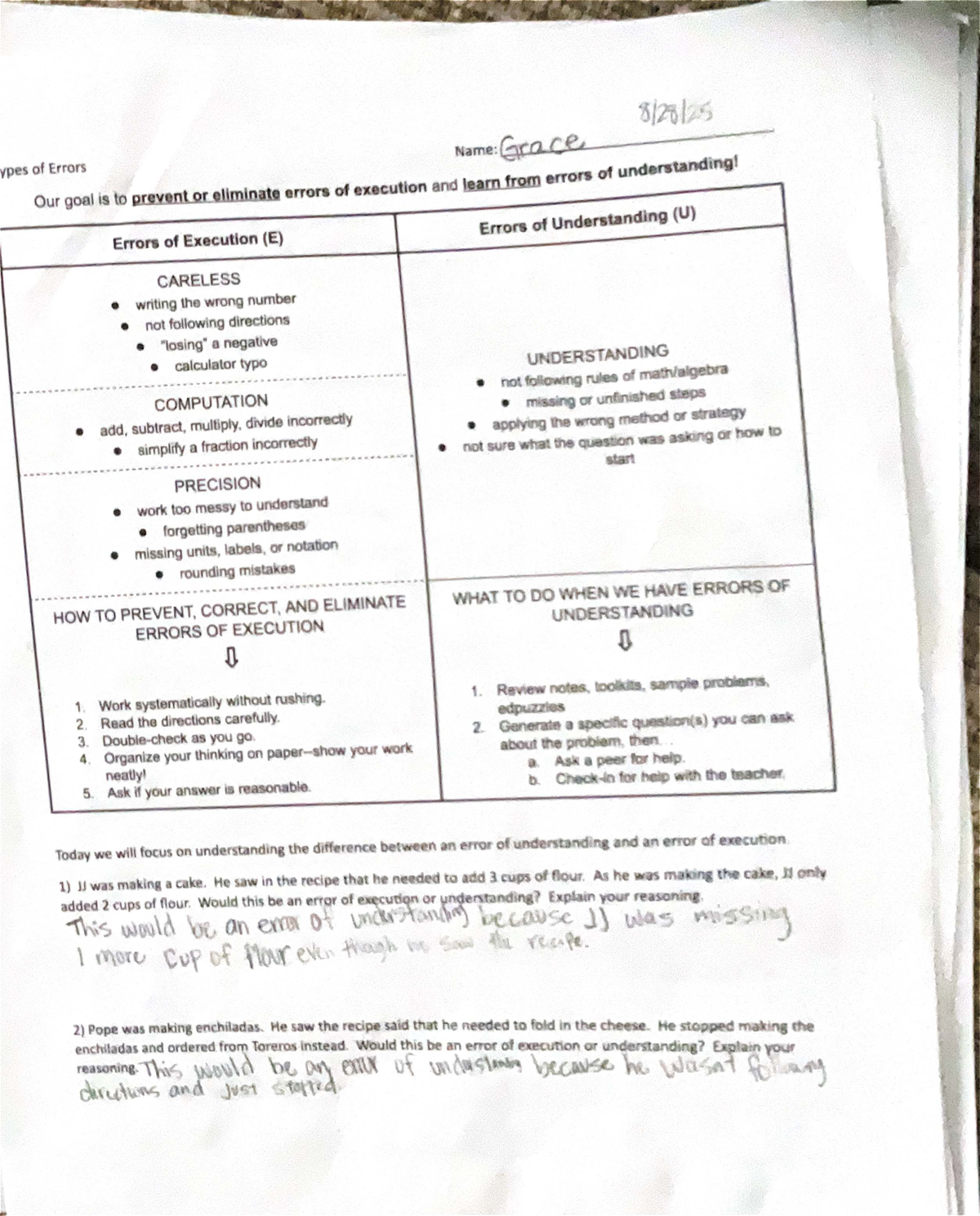 Final Exam Study Guide: Understanding Errors in Execution ...