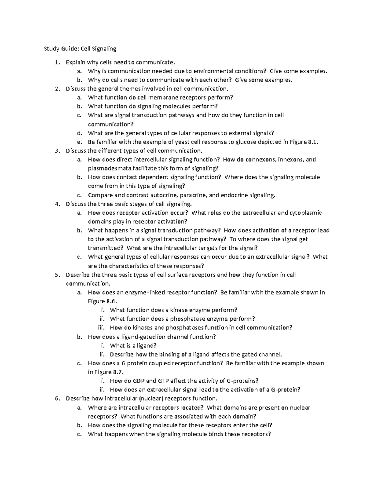 Study Guide: Cell Signaling Concepts and Mechanisms - Studocu