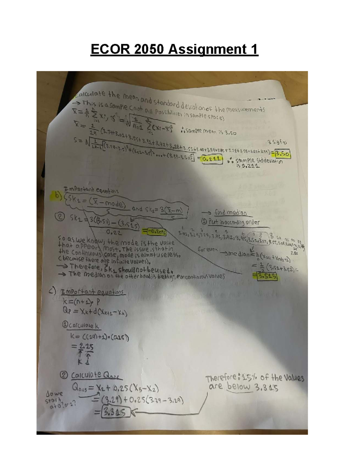 ECOR 2050: Assignment 1 Overview and Guidelines - Studocu