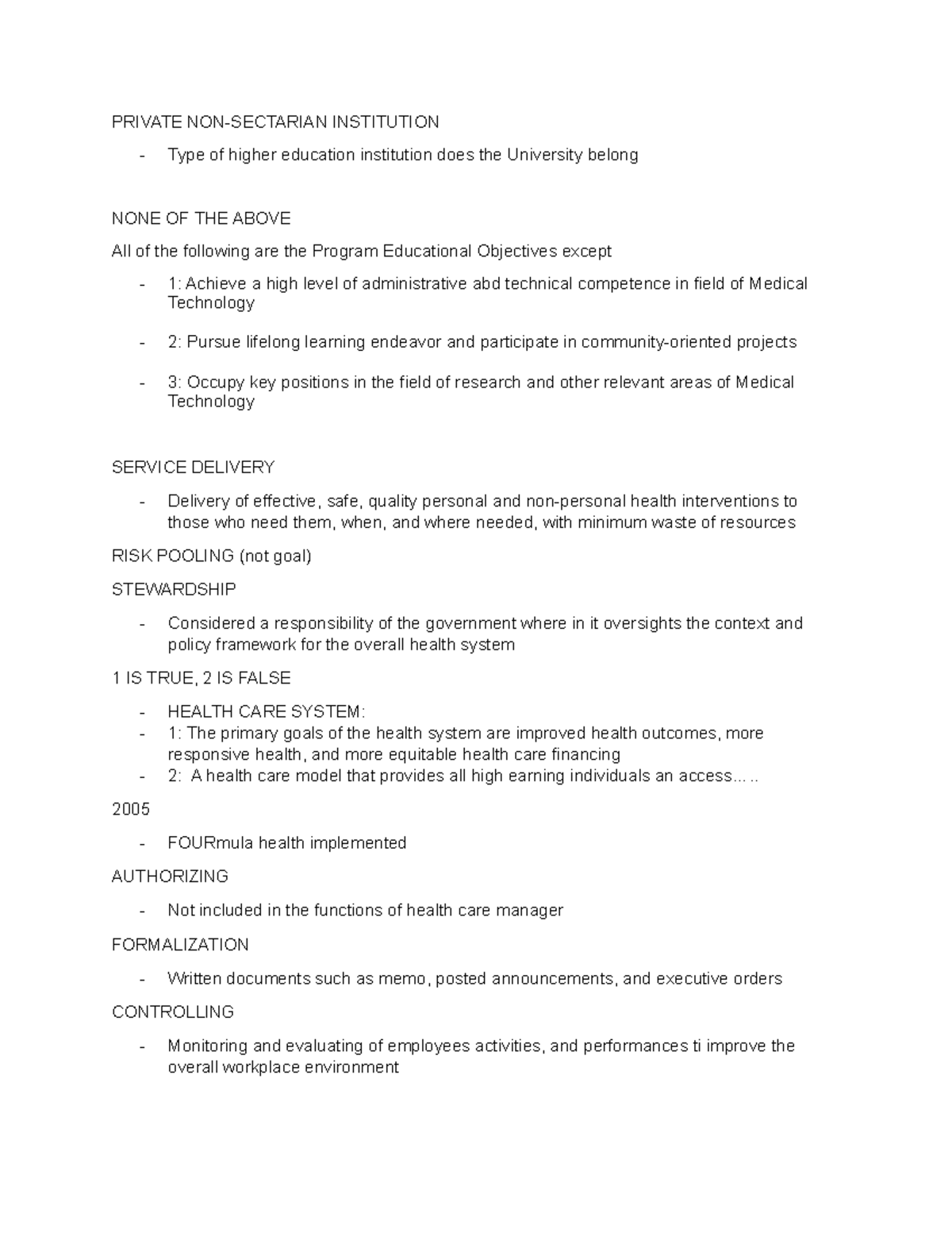 HIS - 1st Year MedTech: Comprehensive Study Notes on Health Systems ...