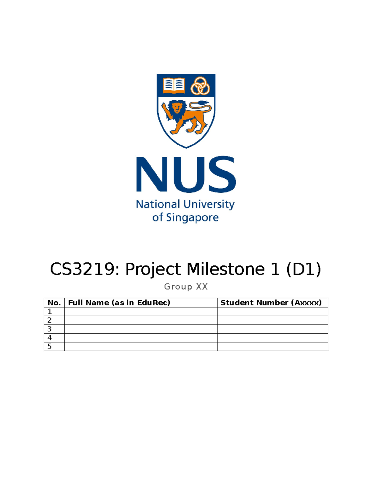 CS3219: Project Milestone 1 (D1) Group XX Product Backlog Overview ...