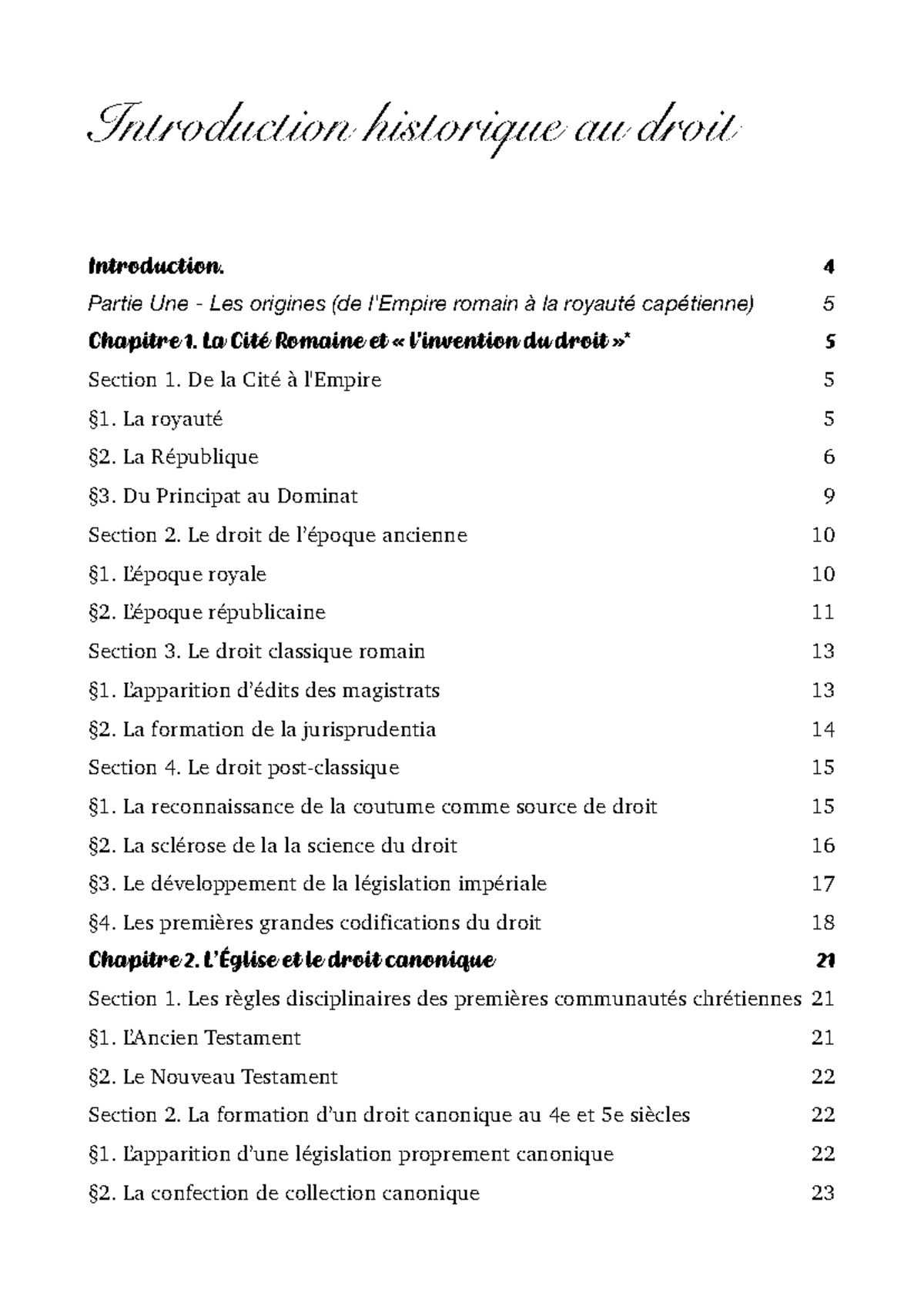 IHD - Cours d'Histoire : Les Origines du Droit Romain et Canonique ...