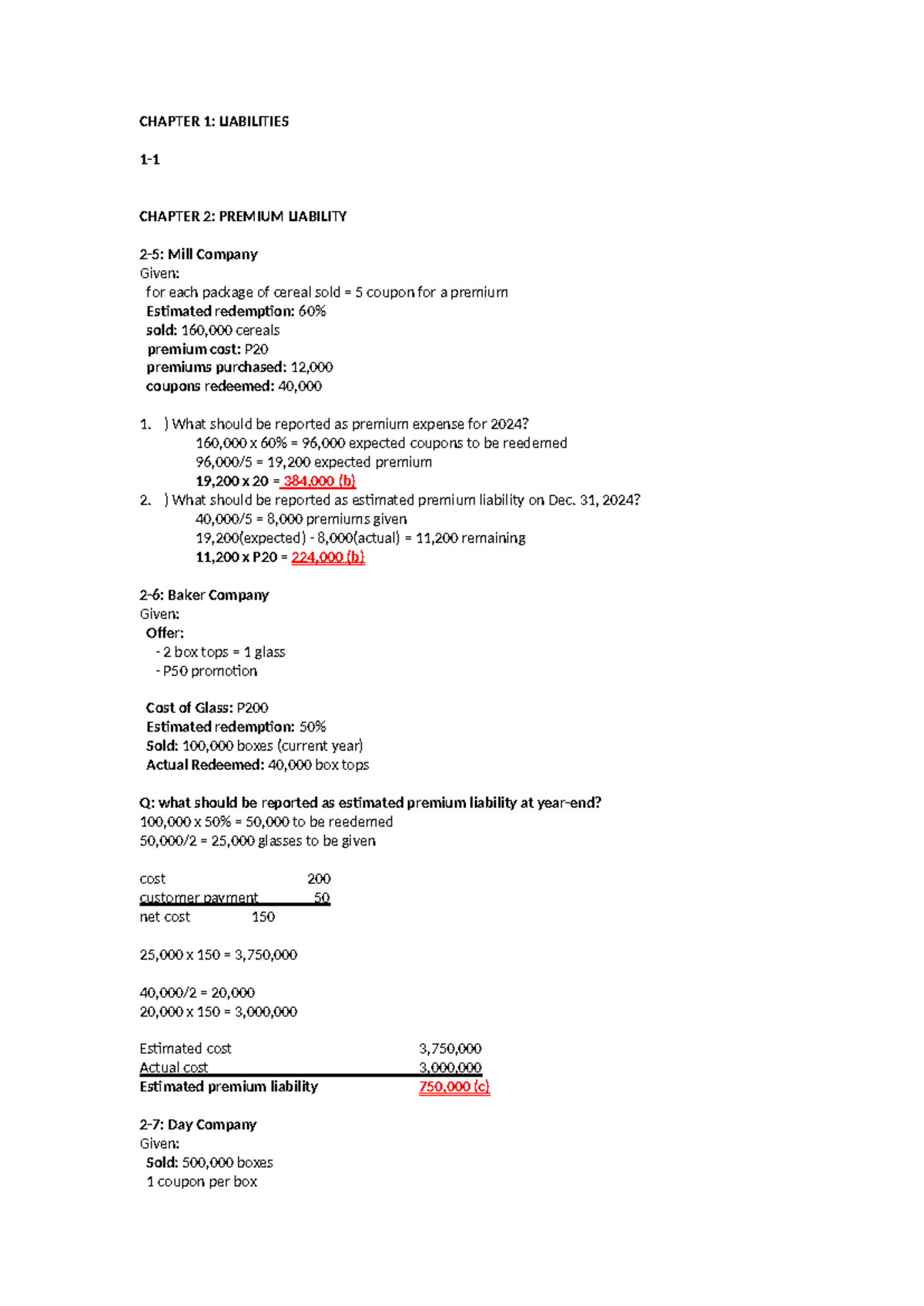 CHAPTER 1-4: Liabilities & Premiums - Intacc 2 Valix Answers - Studocu