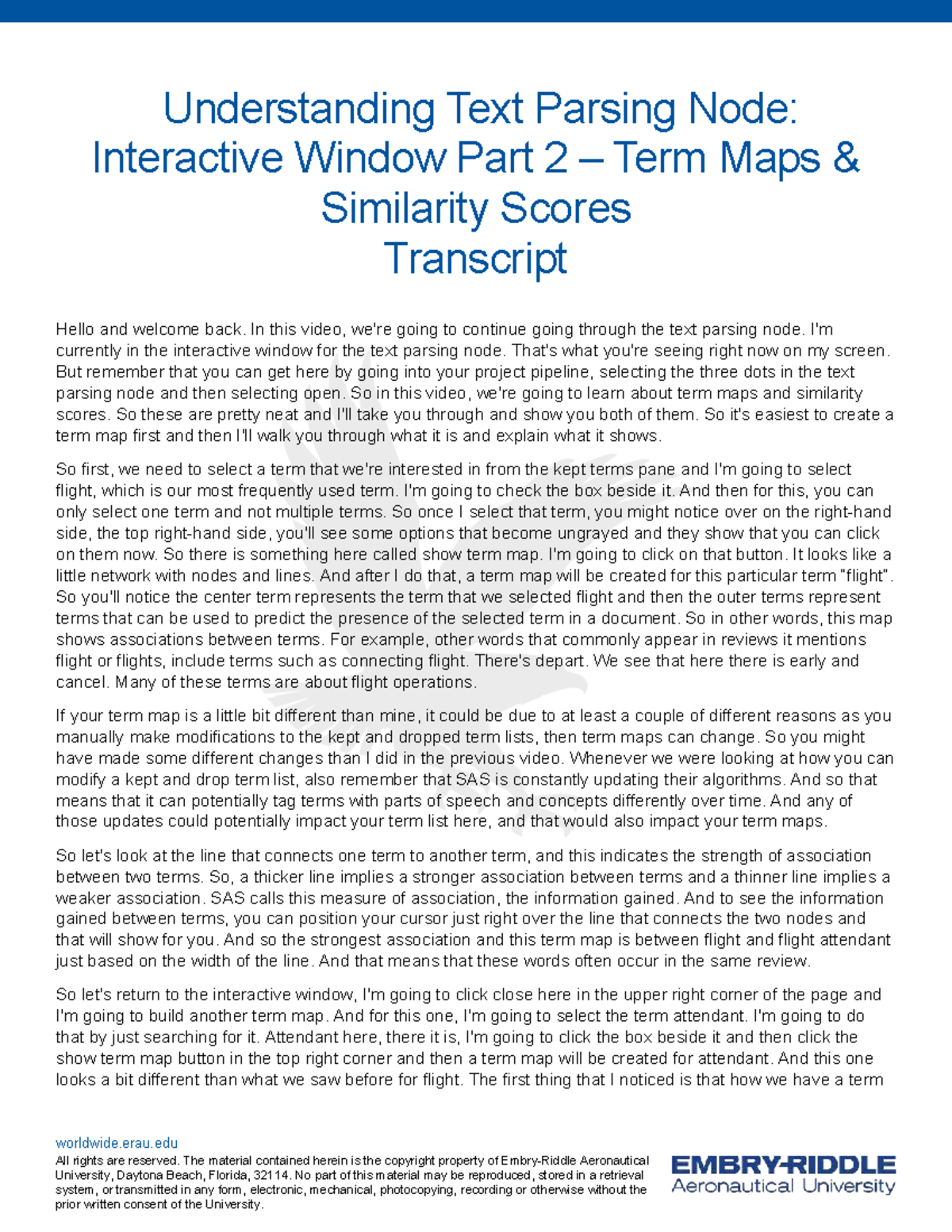 Understanding Text Parsing Node: Interactive Window Part 2 - Term Maps ...