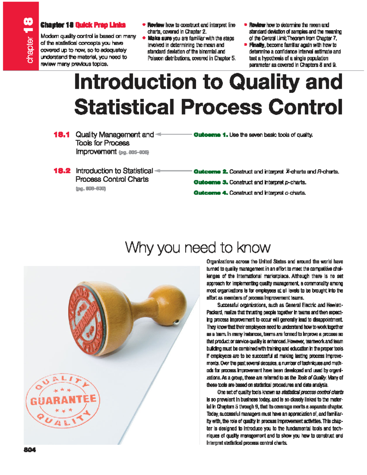 BS - Ch18 - Quick Review of Quality Management & Statistical Process ...