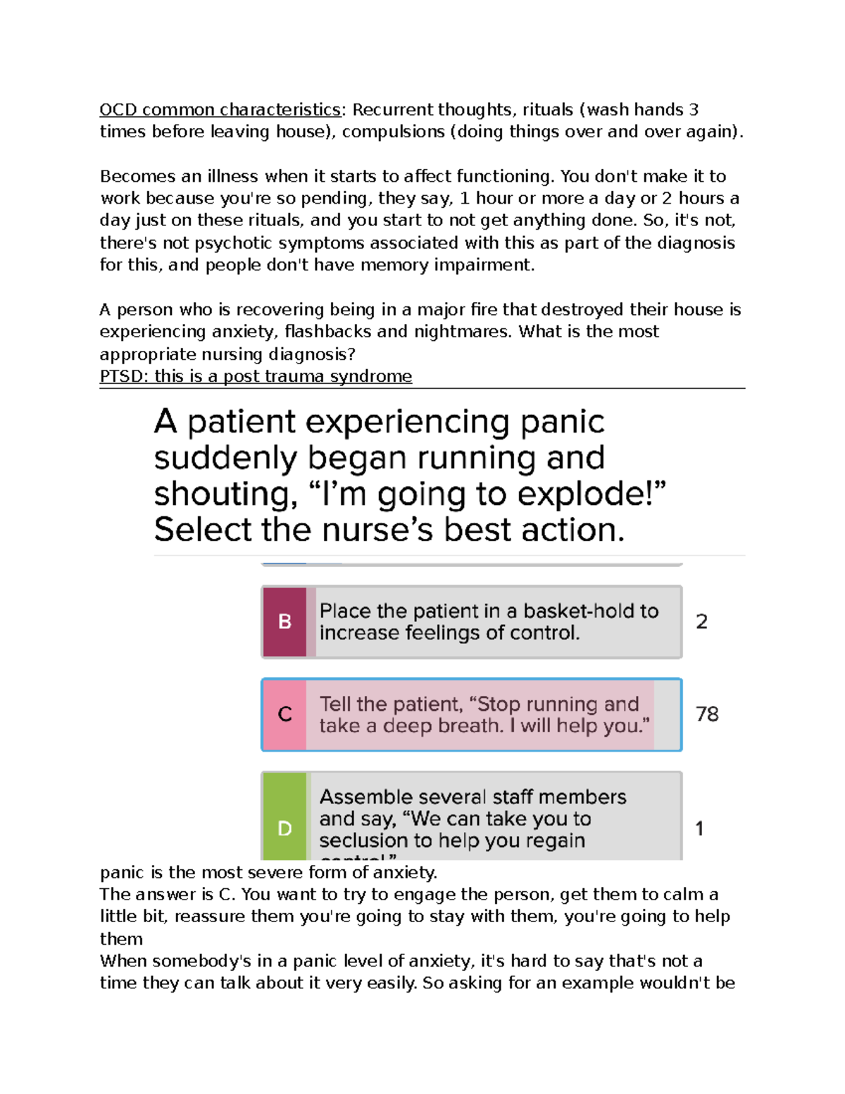 Anxiety Disorders Class Notes: Understanding OCD, PTSD, and Panic ...