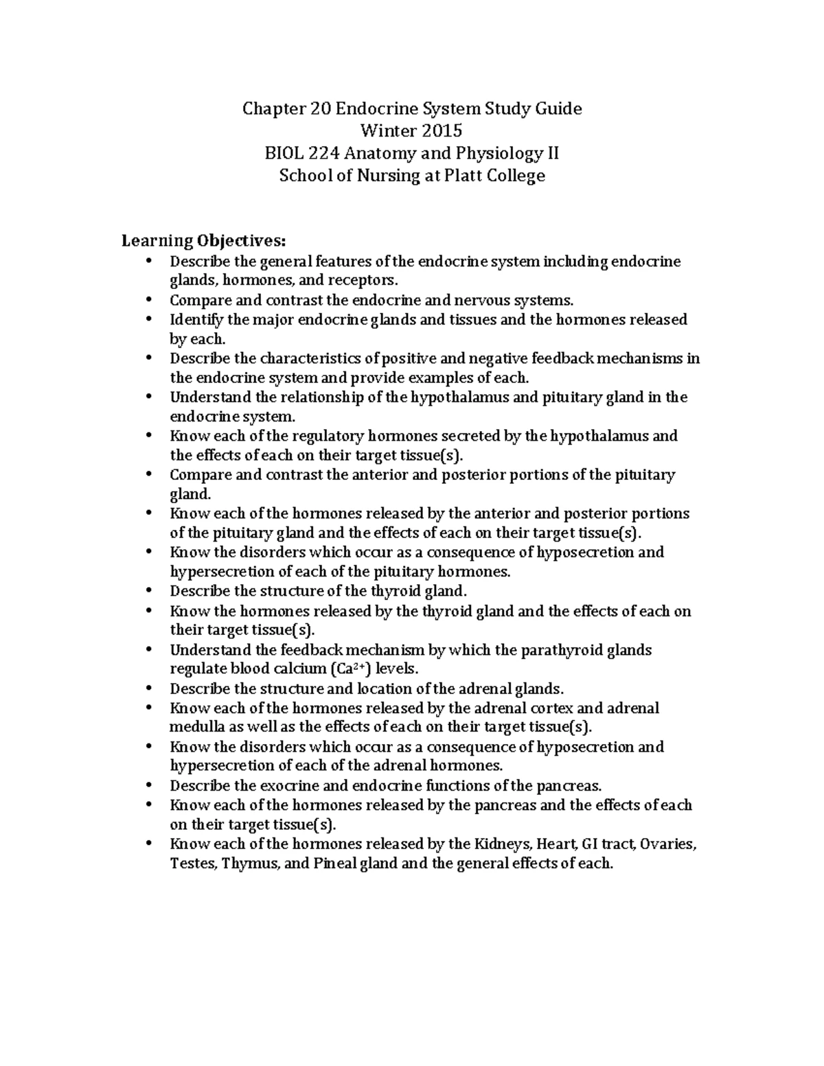 Chapter 8 Study Guide - Anatomy and physiology - U University of ...