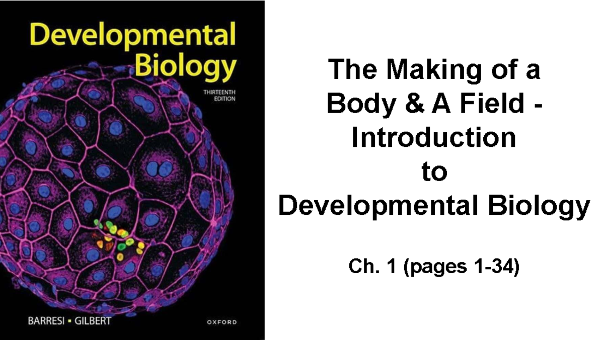 Developmental Biology (BIO 101): Key Concepts & Insights Ch. 1 - Studocu
