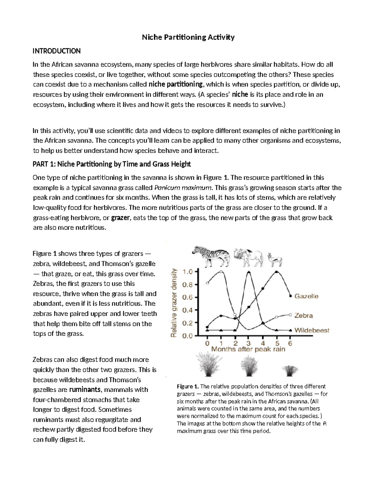 Lab 4 - Exploring Niche Partitioning in the African Savanna - Studocu