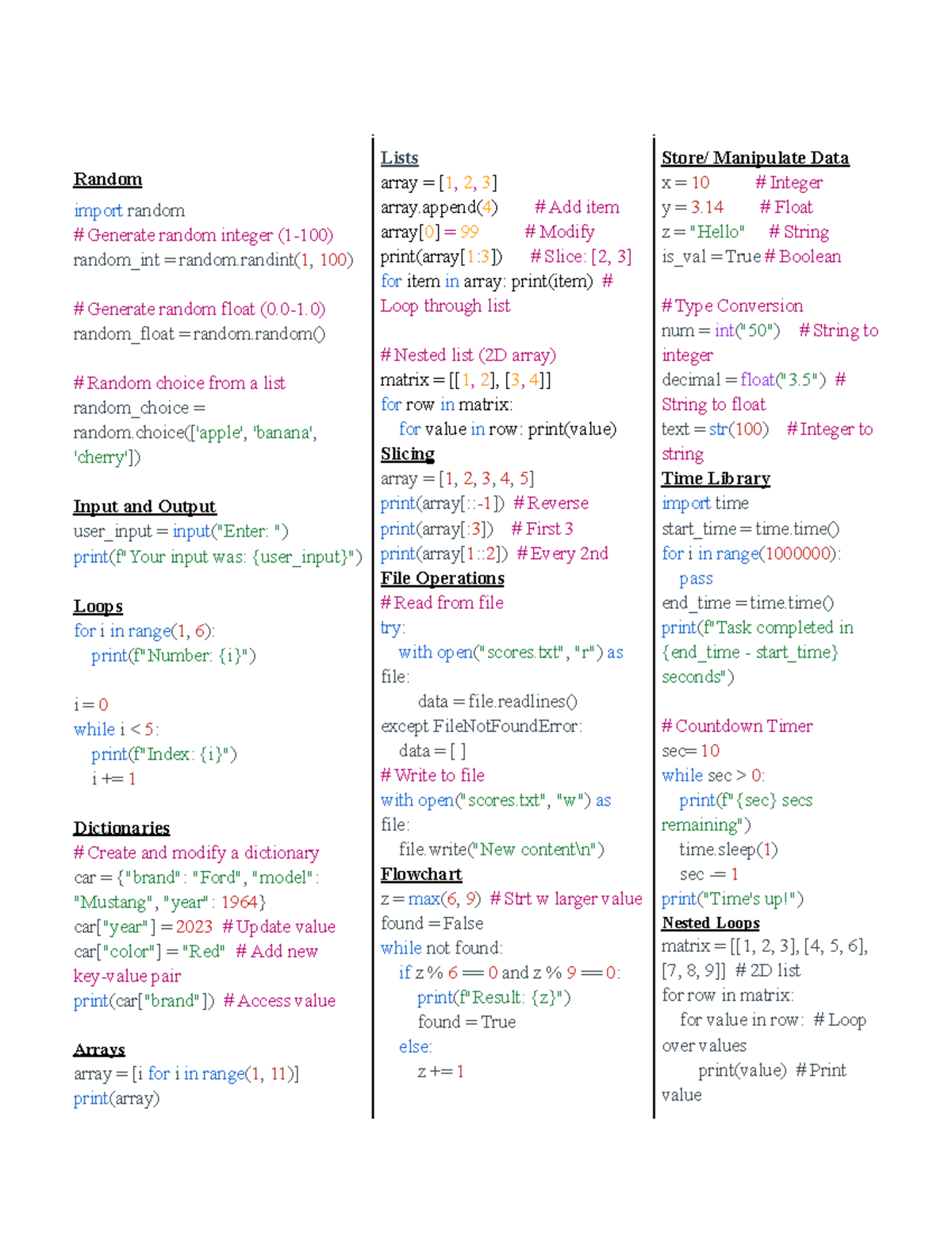 Year 11 Software Engineering AT1: Random Data Manipulation Guide - Studocu