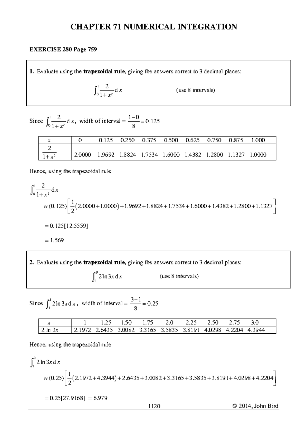 6. numerical integrations - CHAPTER 71 NUMERICAL INTEGRATION EXERCISE ...