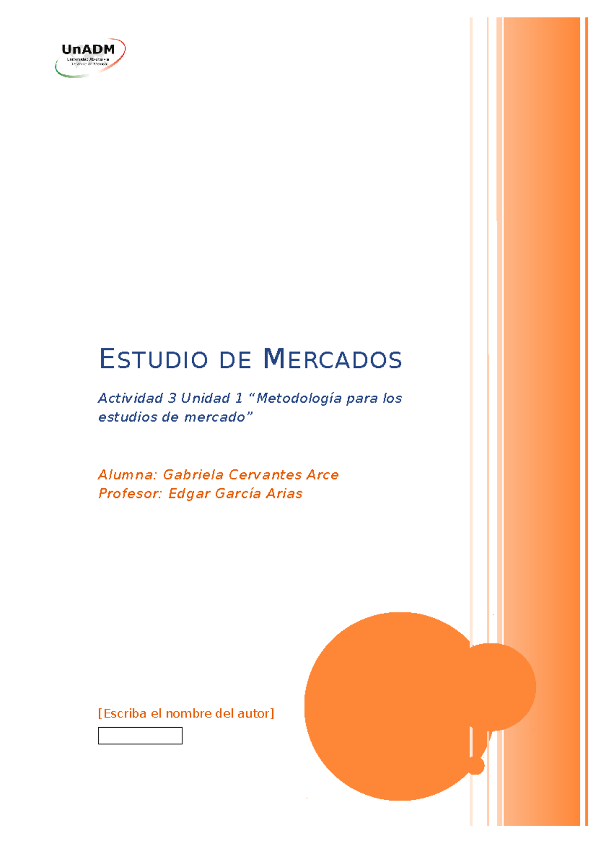 GESM U1 A3 GACA - unidad 1 actividad 3 - ESTUDIO DE MERCADOS Actividad ...