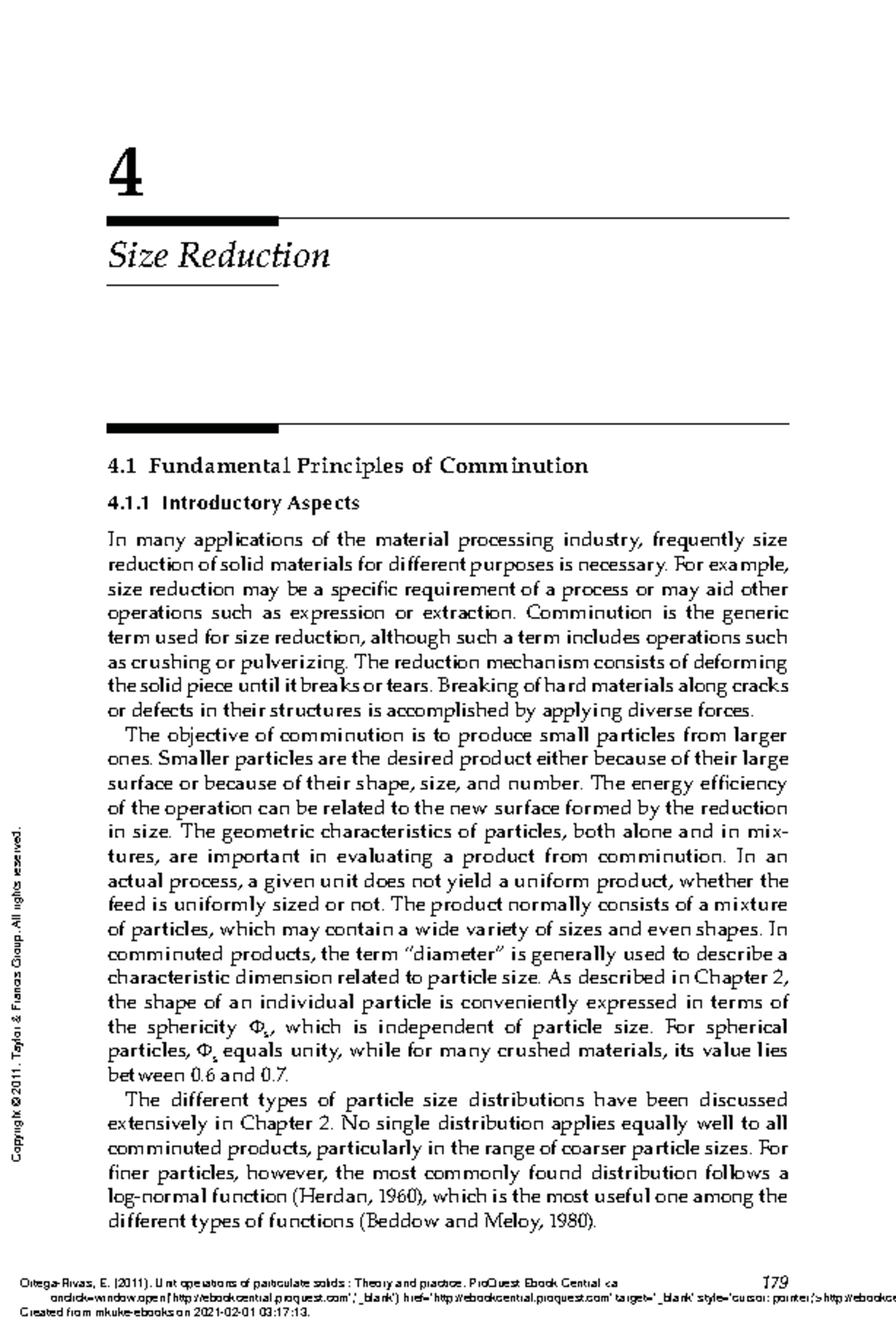 Size Reduction Principles in Material Processing - Lecture Notes - Studocu