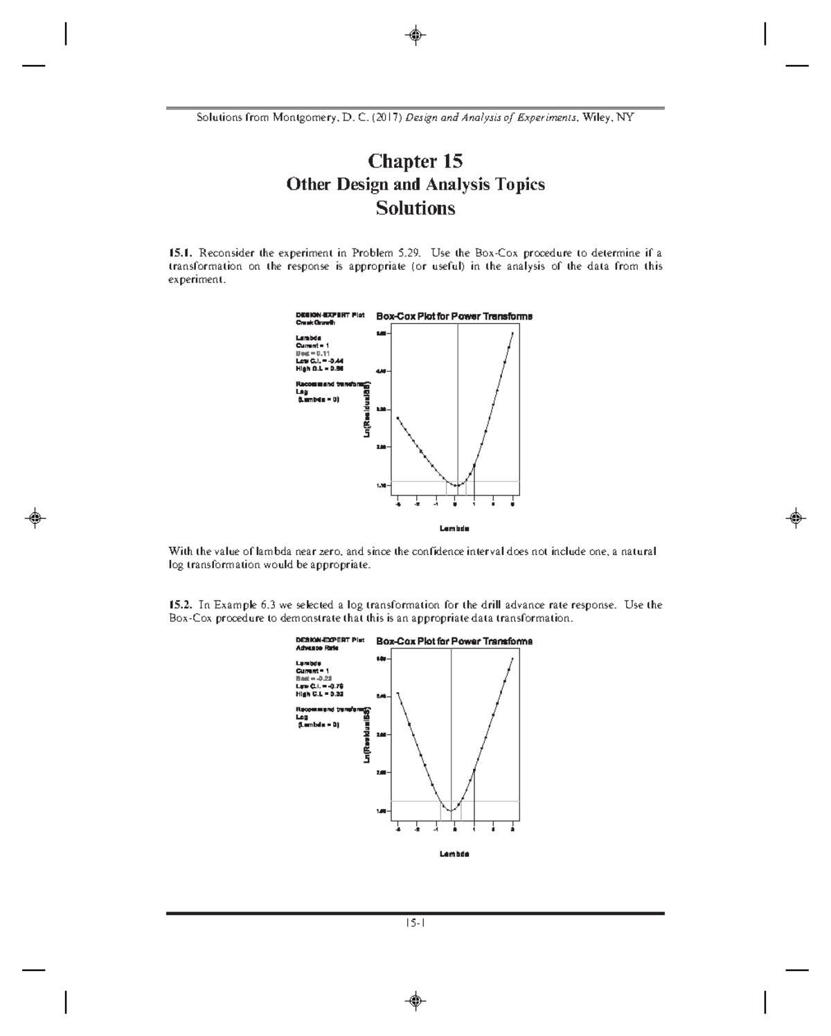 Chapter 15 Solutions: Design & Analysis of Experiments (Montgomery ...