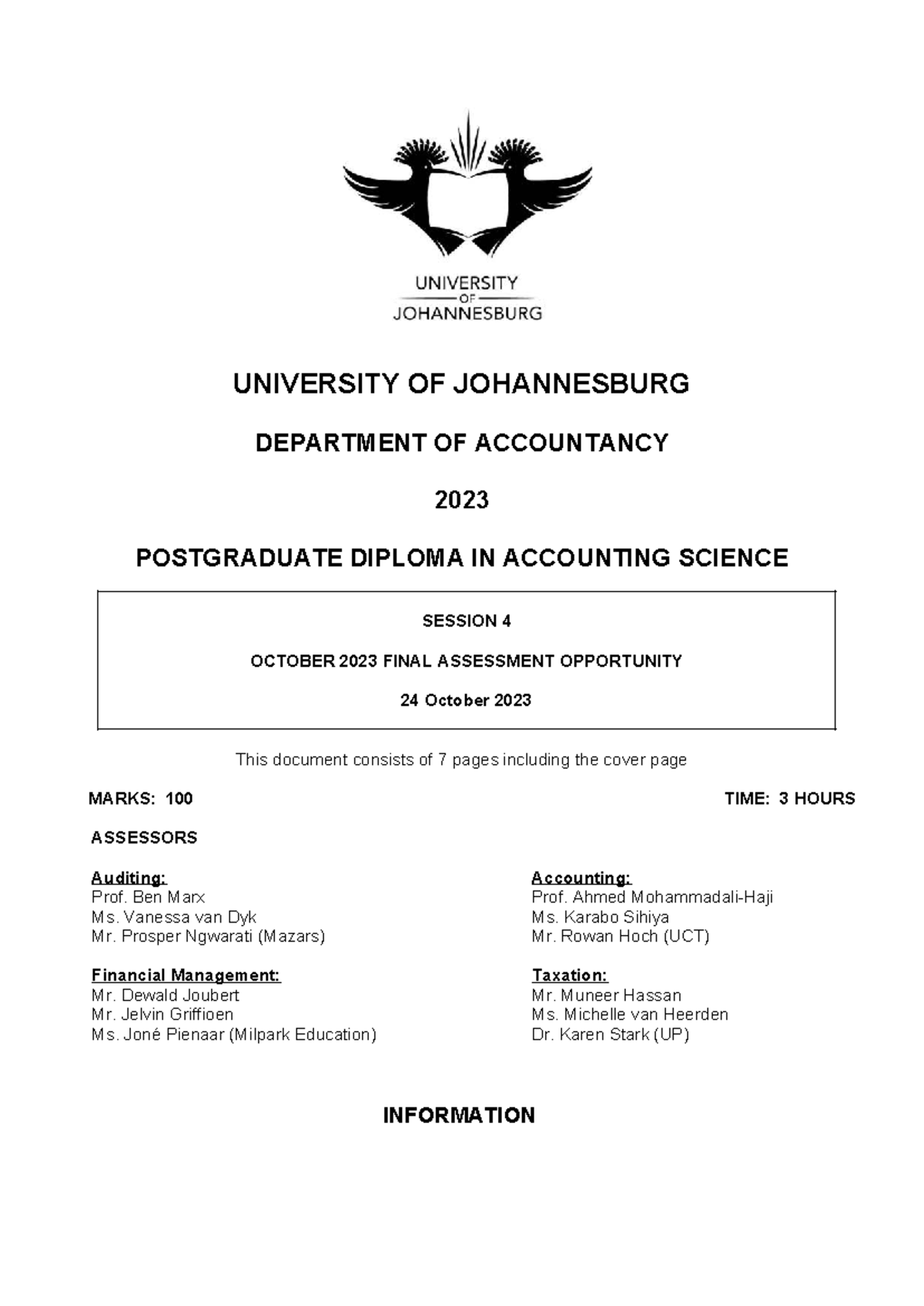 UJ ACC 2023 Postgraduate Diploma Final Assessment: Ubuntu Closet Case ...