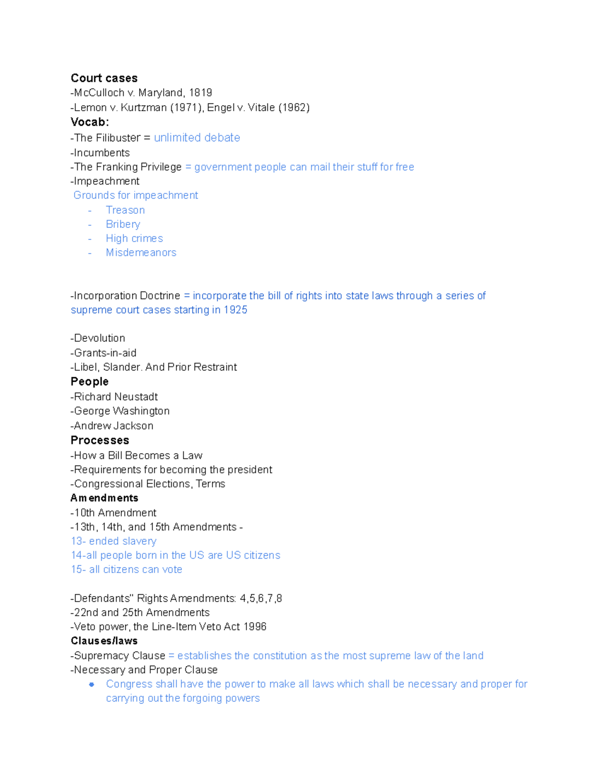 CIVICS 101 MIDTERM STUDY GUIDE: Key Legal Concepts & Cases - Studocu