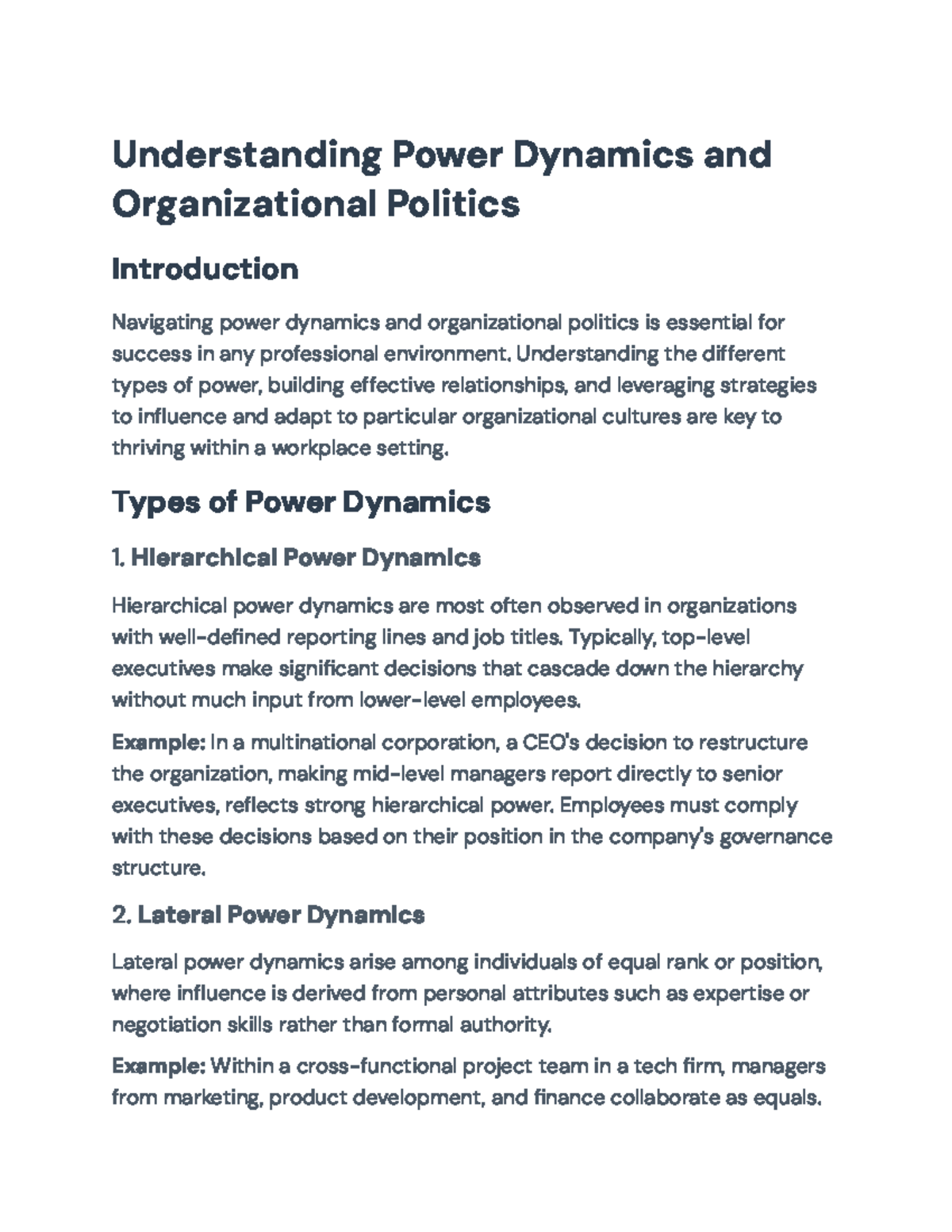 Navigating Power Dynamics & Org Politics: Insights for Professionals ...