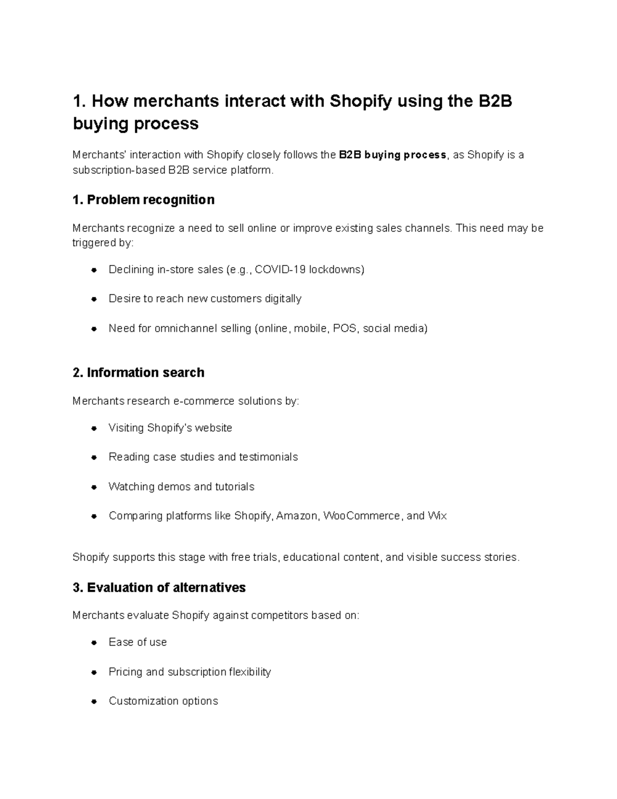 B2B Marketing Case Study: Merchants' Interaction with Shopify - Studocu