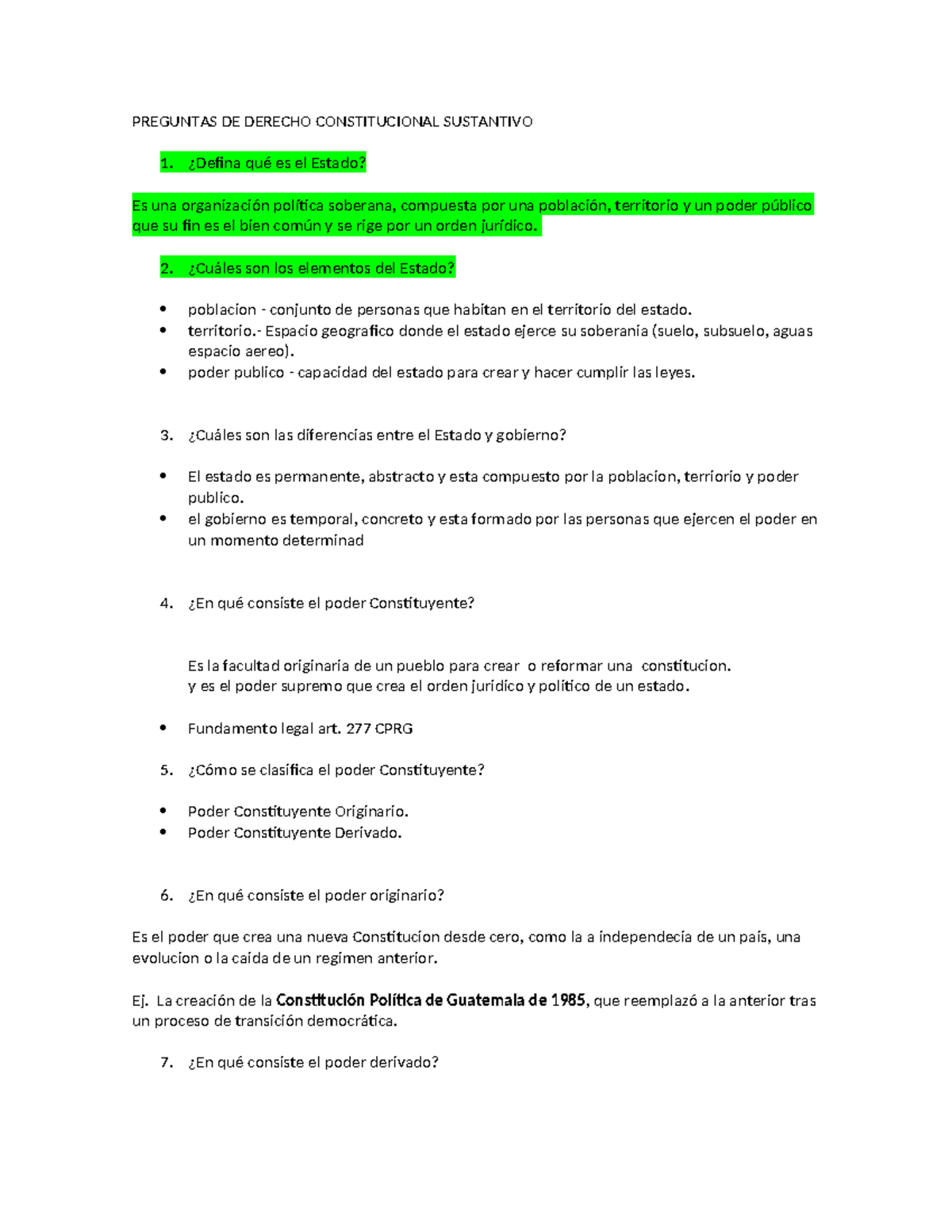 Preguntas de Derecho Constitucional - Curso DC 101 - Studocu