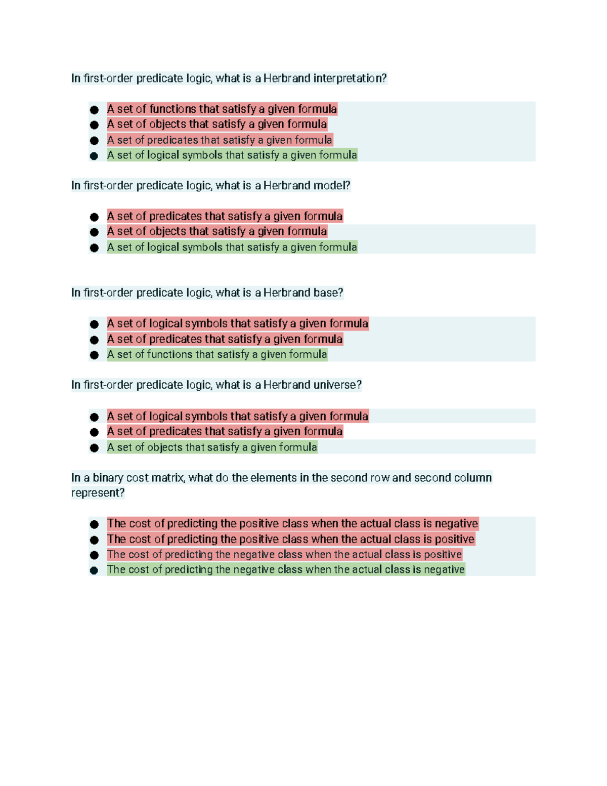Herbrand Logic Quiz 2 Summary and Key Concepts - Studocu
