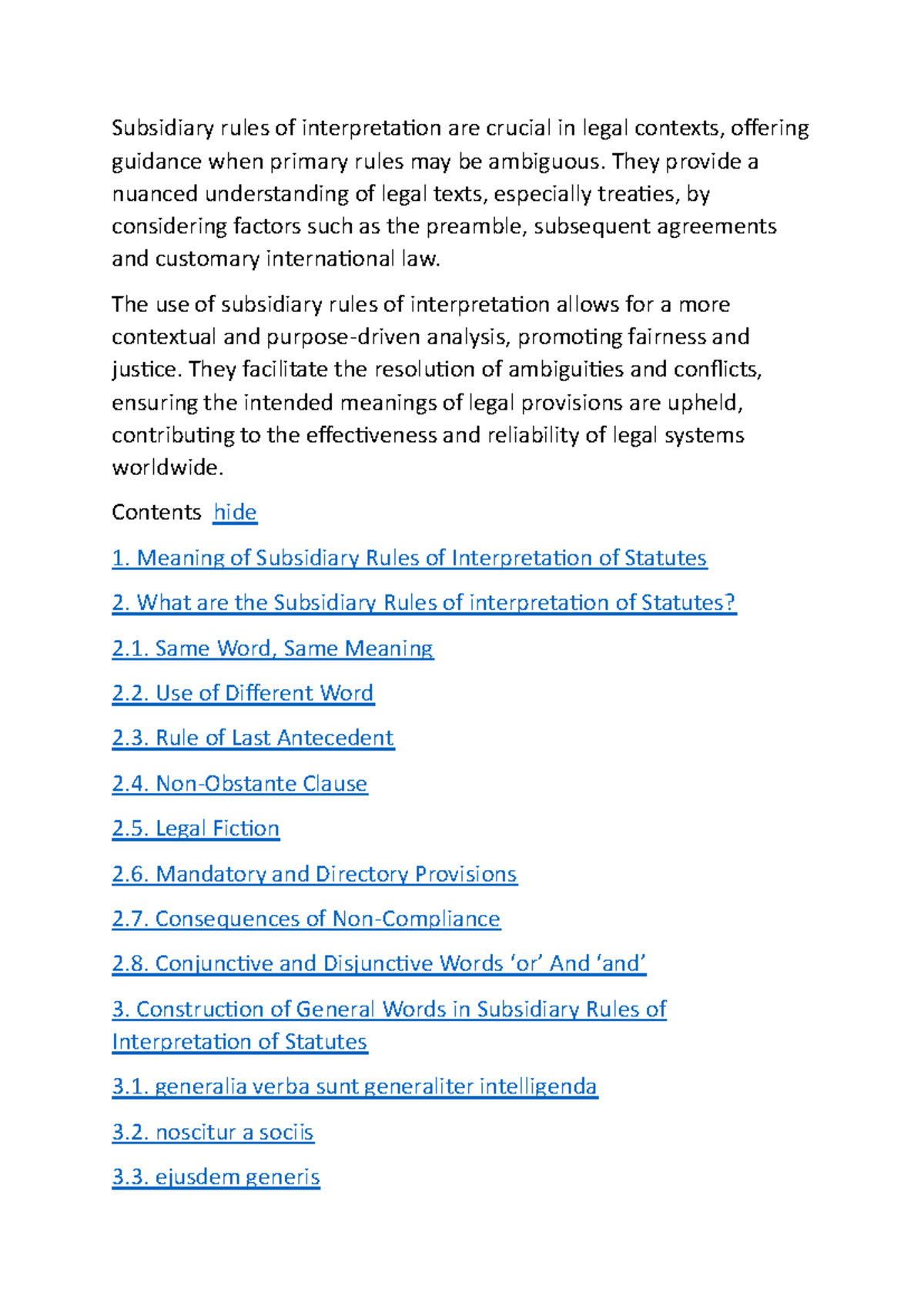 Subsidiary rules of interpretation are crucial in legal contexts - They ...