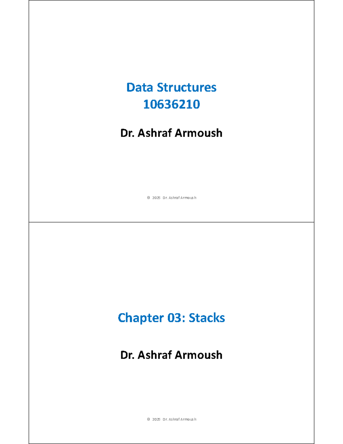 Data Structures 10636210 Chapter 03: Stacks Overview and Implementation ...