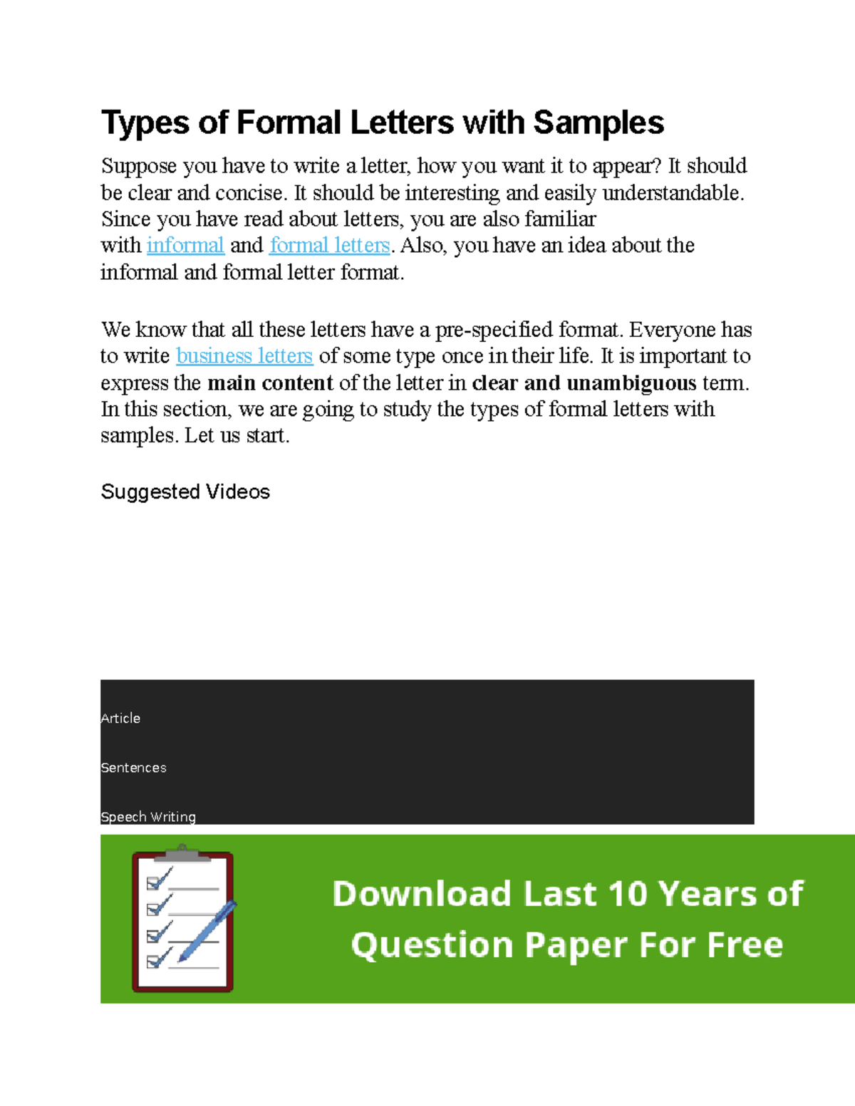IT 5A Formal Letter Writing: Formats & Types with Examples - Studocu