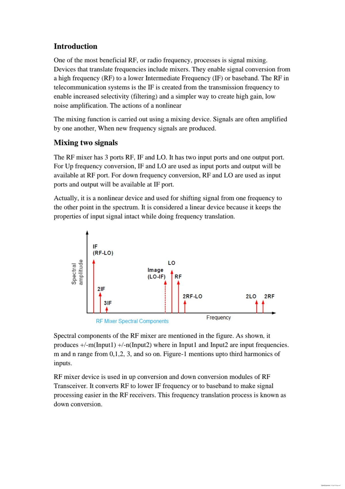 RF Mixer Fundamentals and Applications in Signal Processing - Studocu