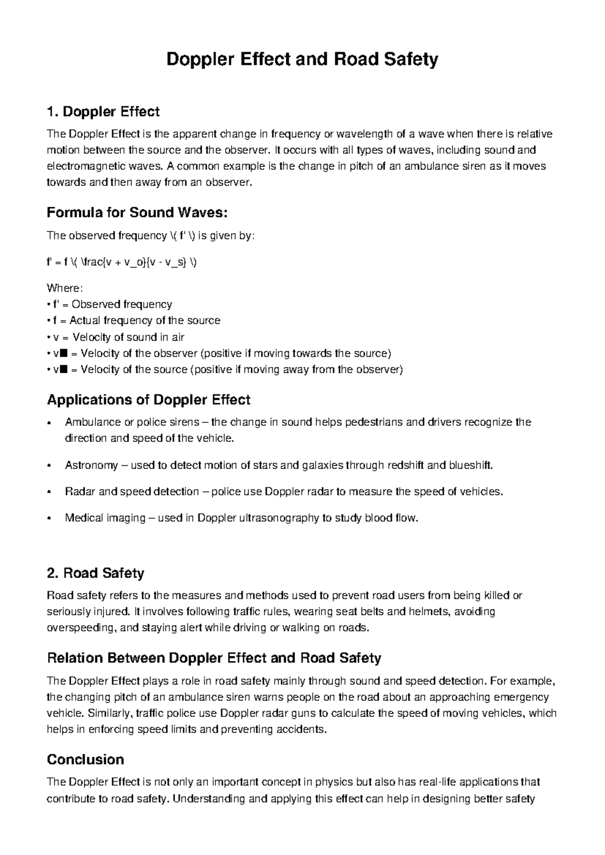 Doppler Effect & Road Safety: Understanding Applications in Traffic ...