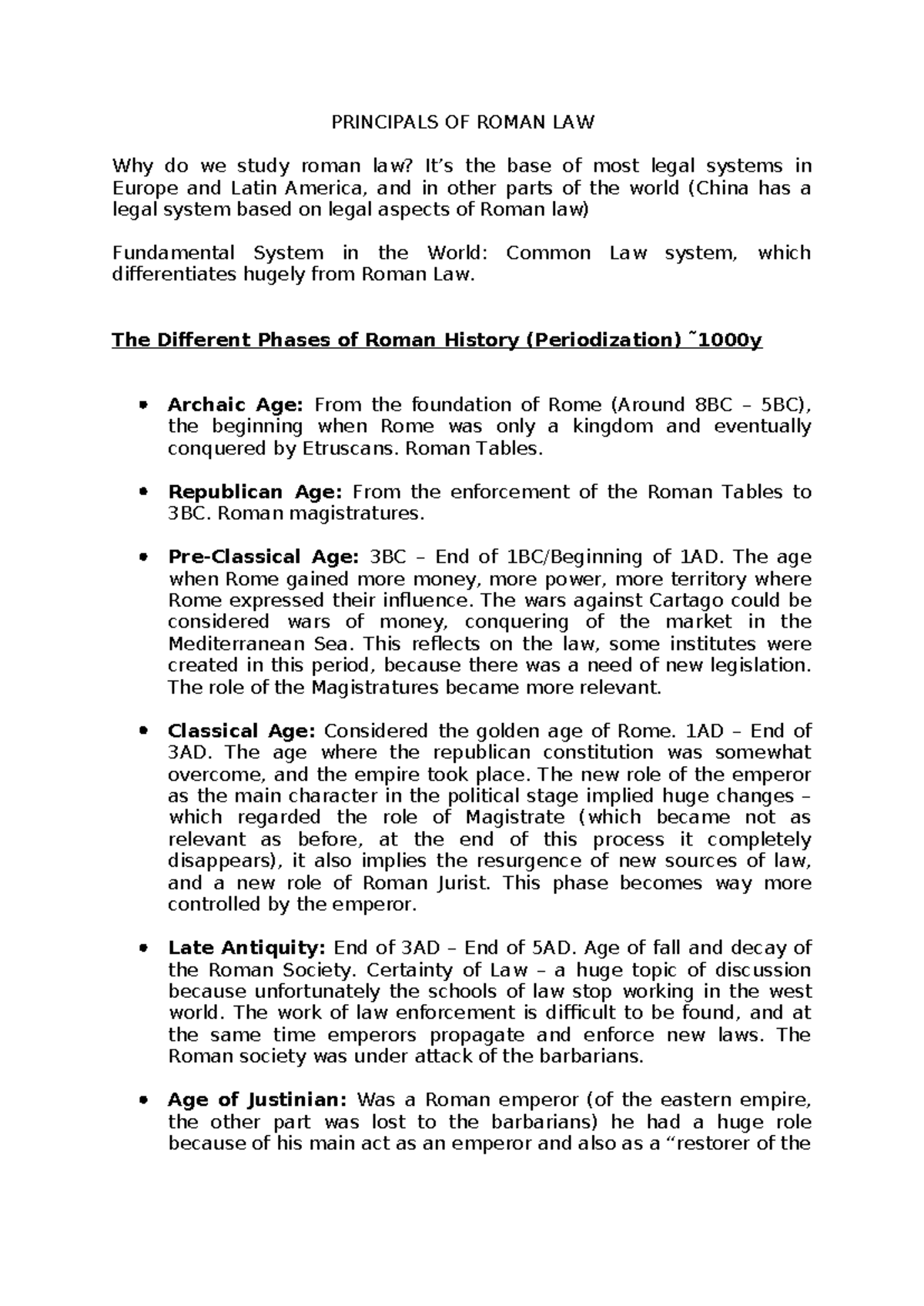 Principles of Roman Law: A Comprehensive Study (Roman Law 101) - Studocu